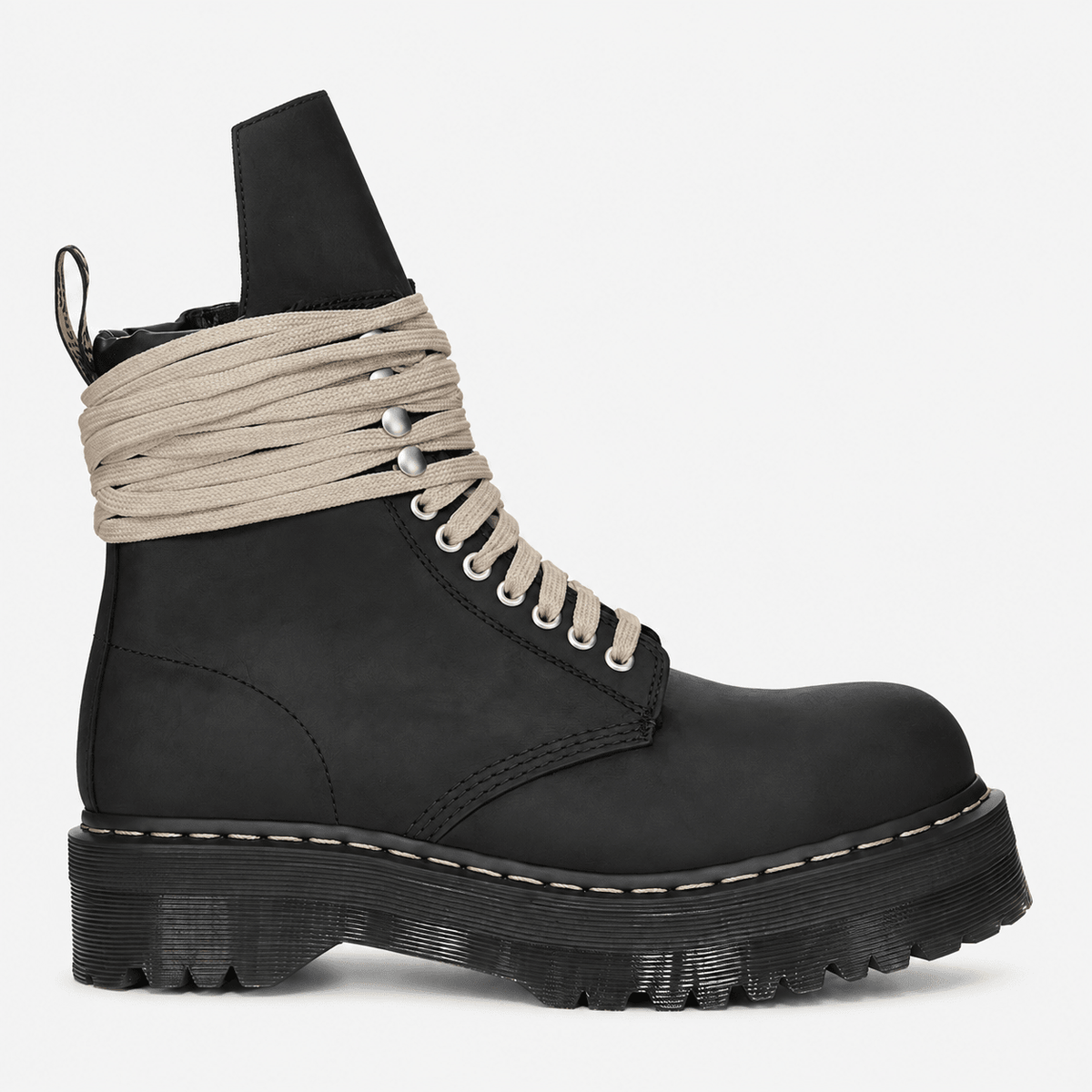 Rick Owens Dr. Martens Quad Sole Steel Toe Boots Black-3