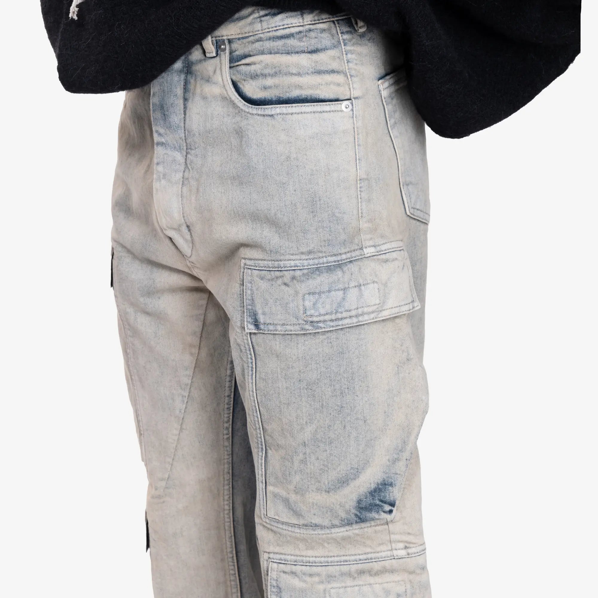 Rick Owens DRKSHDW Double Cargo Jeans Mineral Pearl - 5