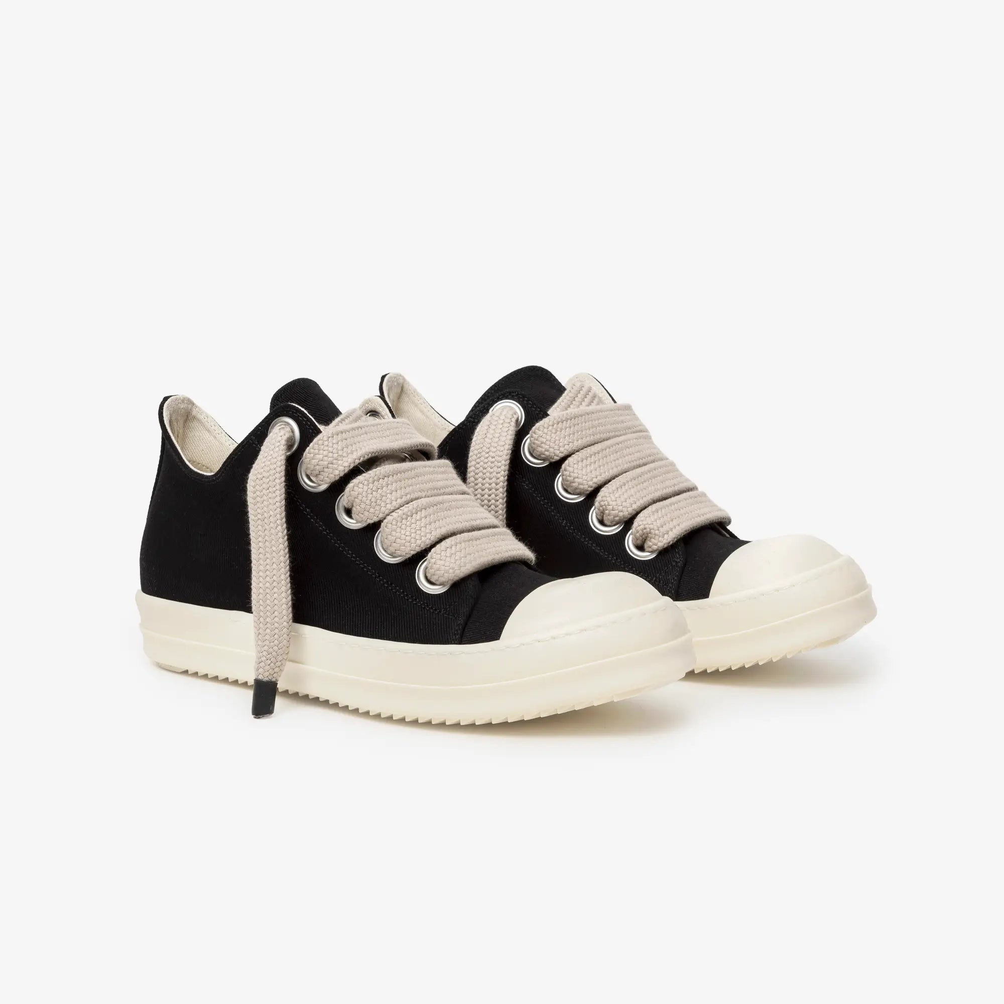 Rick Owens DRKSHDW Jumbolace Low - Top Sneaks Black/Milk/Milk - 1