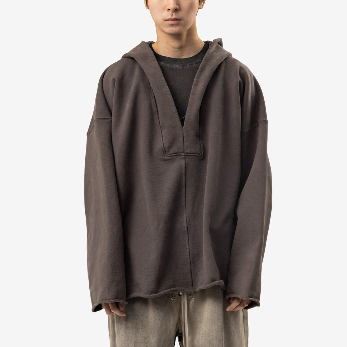 Rick Owens DRKSHDW Long Sleeve Hip Kaftan Gravel-1
