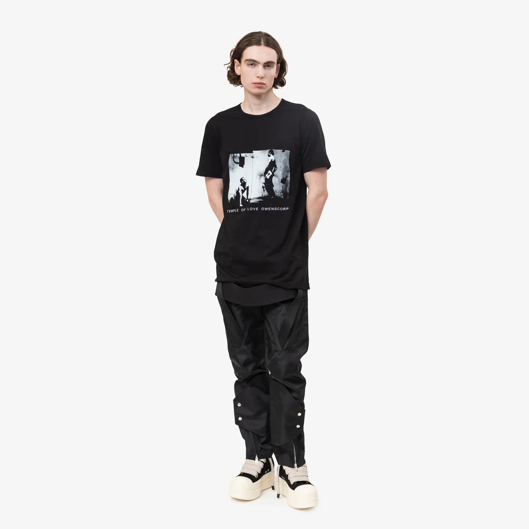 Rick Owens DRKSHDW Mega Bumper Jumbolace Low - Top Sneaks Black/Milk/Milk - 6