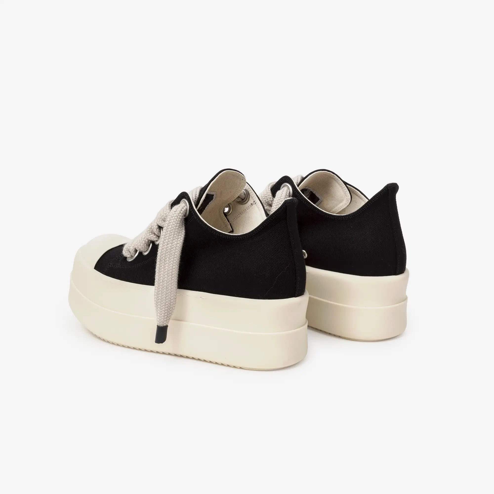 Rick Owens DRKSHDW Mega Bumper Jumbolace Low - Top Sneaks Black/Milk/Milk - 5