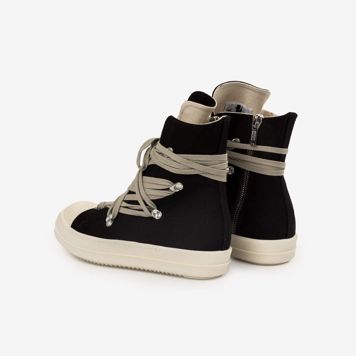 Rick Owens DRKSHDW Megalace High-Top Sneaks Black/Milk/Milk-5