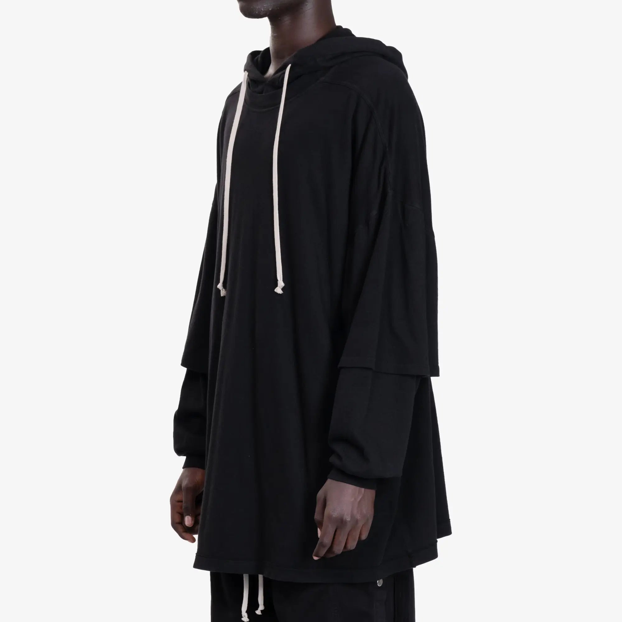 Rick Owens DRKSHDW Tommy Hustler Hoodie Black - 3