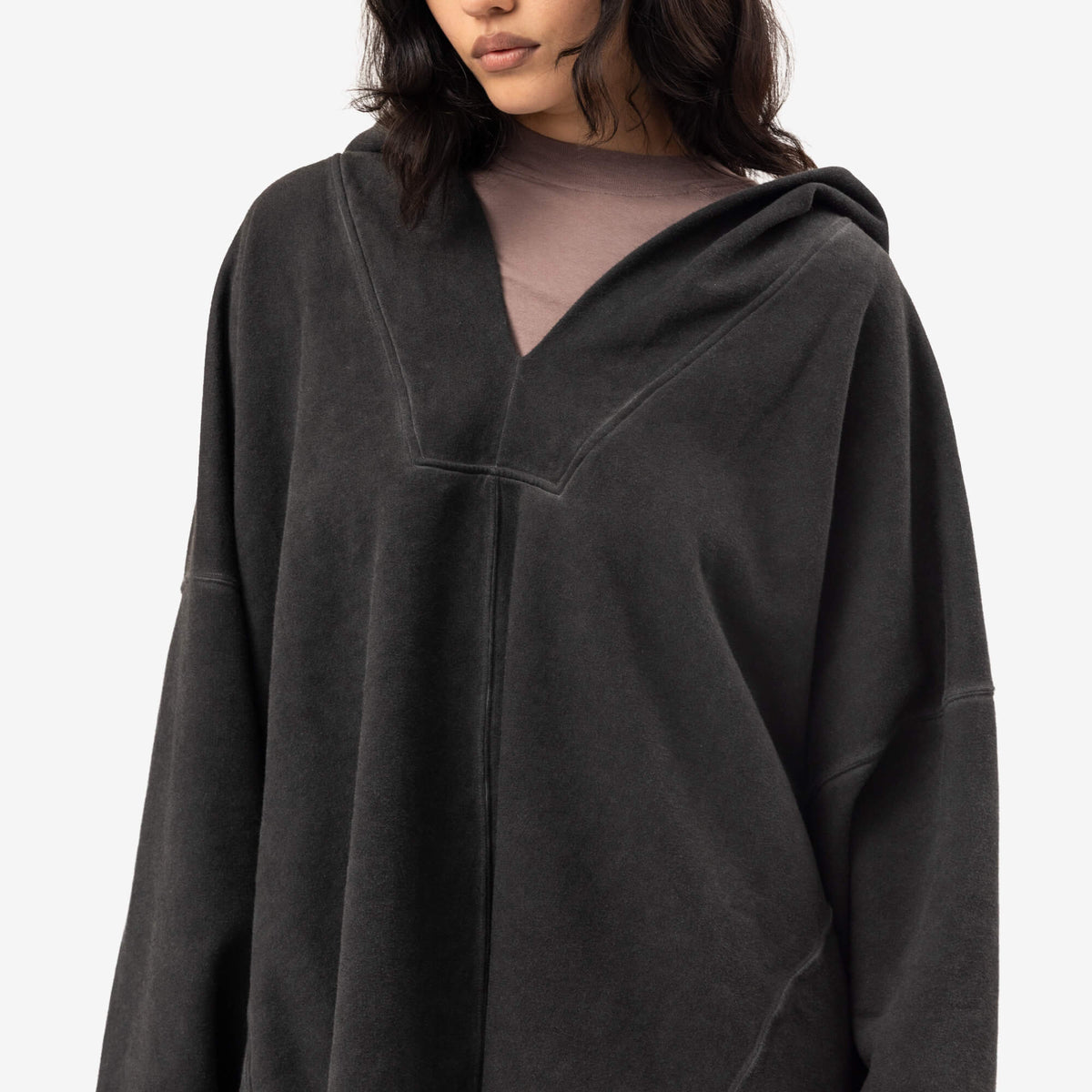 Rick Owens DRKSHDW Unisex Long Sleeve Hip Kaftan Faded Black-5