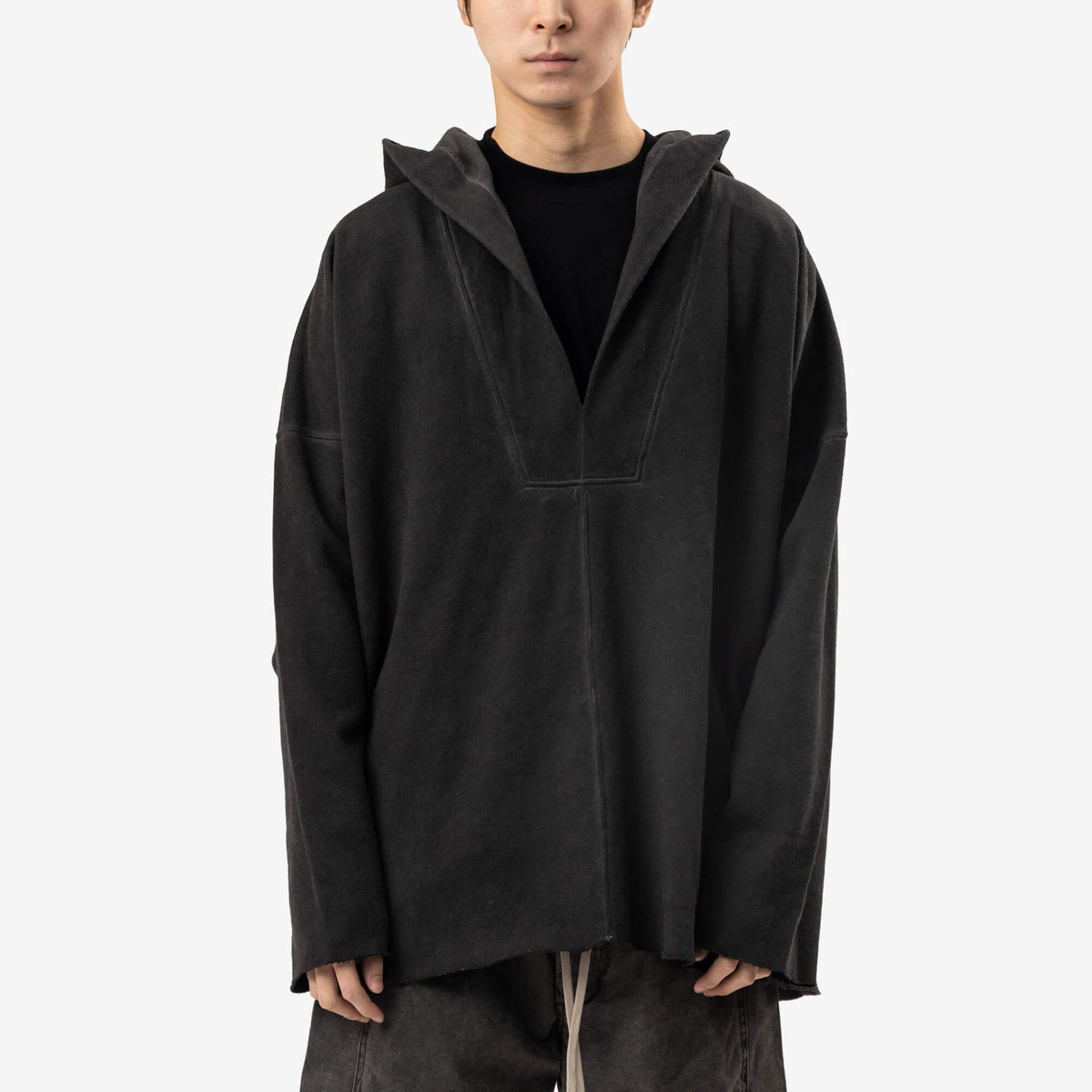 Rick Owens DRKSHDW Unisex Long Sleeve Hip Kaftan Faded Black-7
