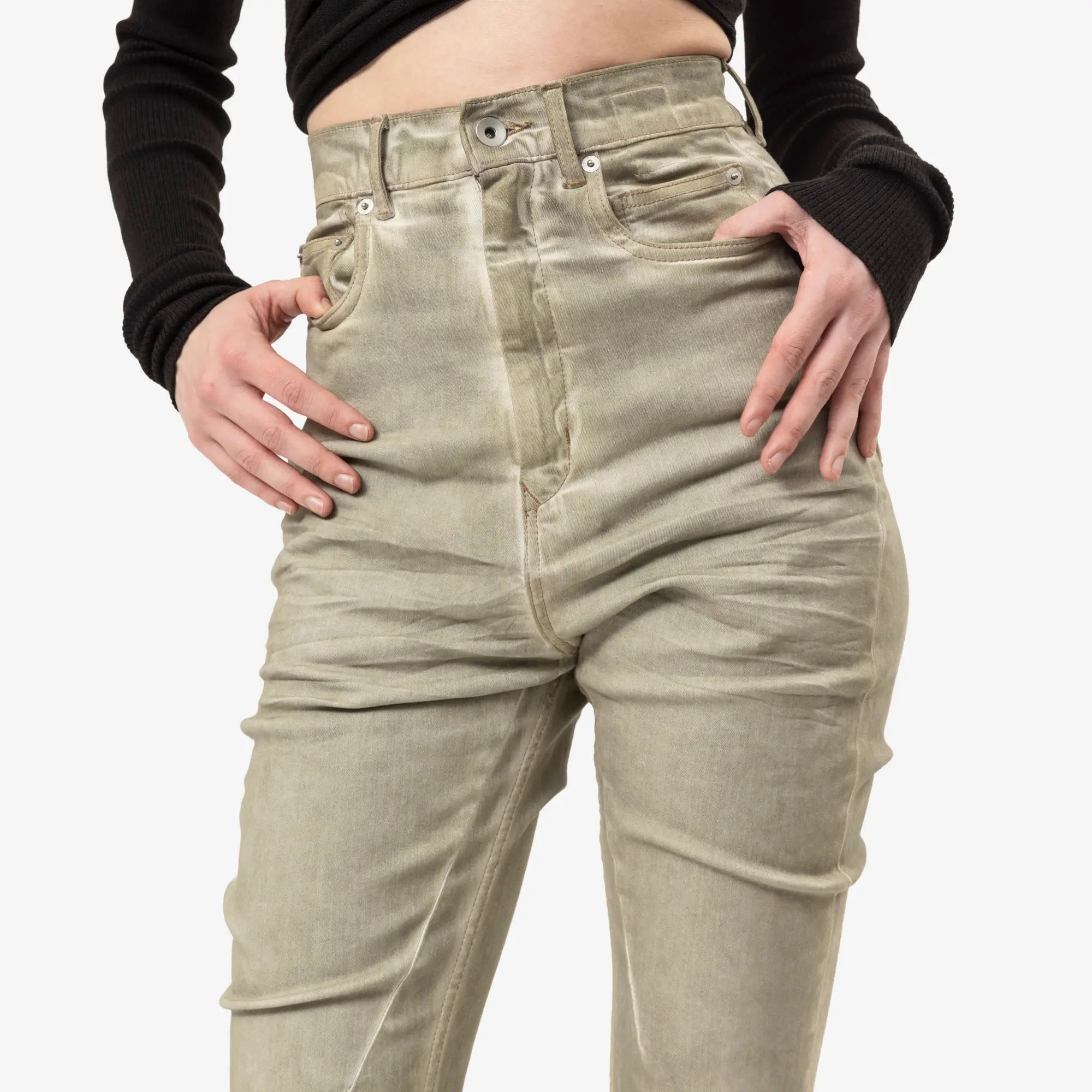 Rick Owens DRKSHDW Womens Bolan Bootcut Jeans Sand - 5