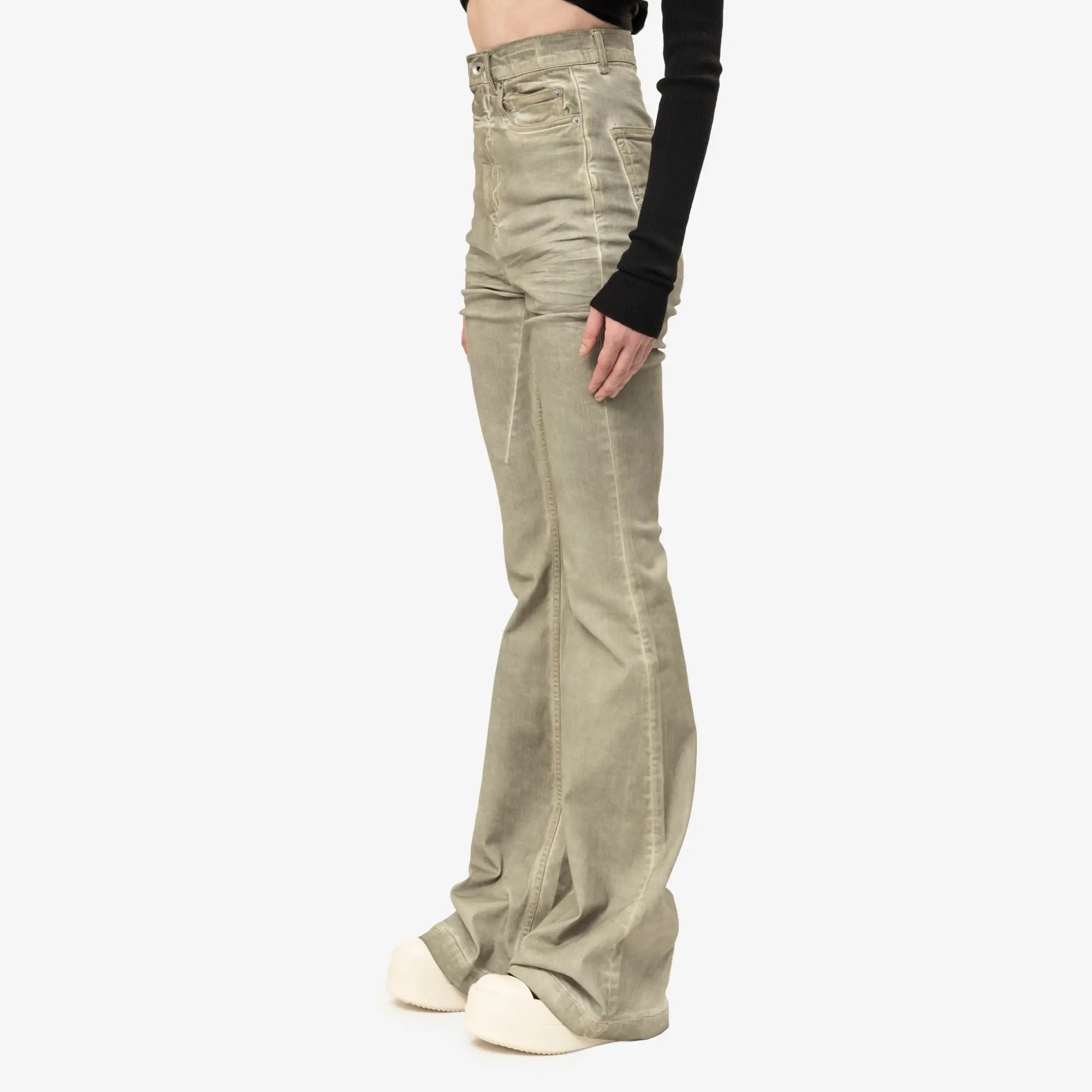 Rick Owens DRKSHDW Womens Bolan Bootcut Jeans Sand - 3