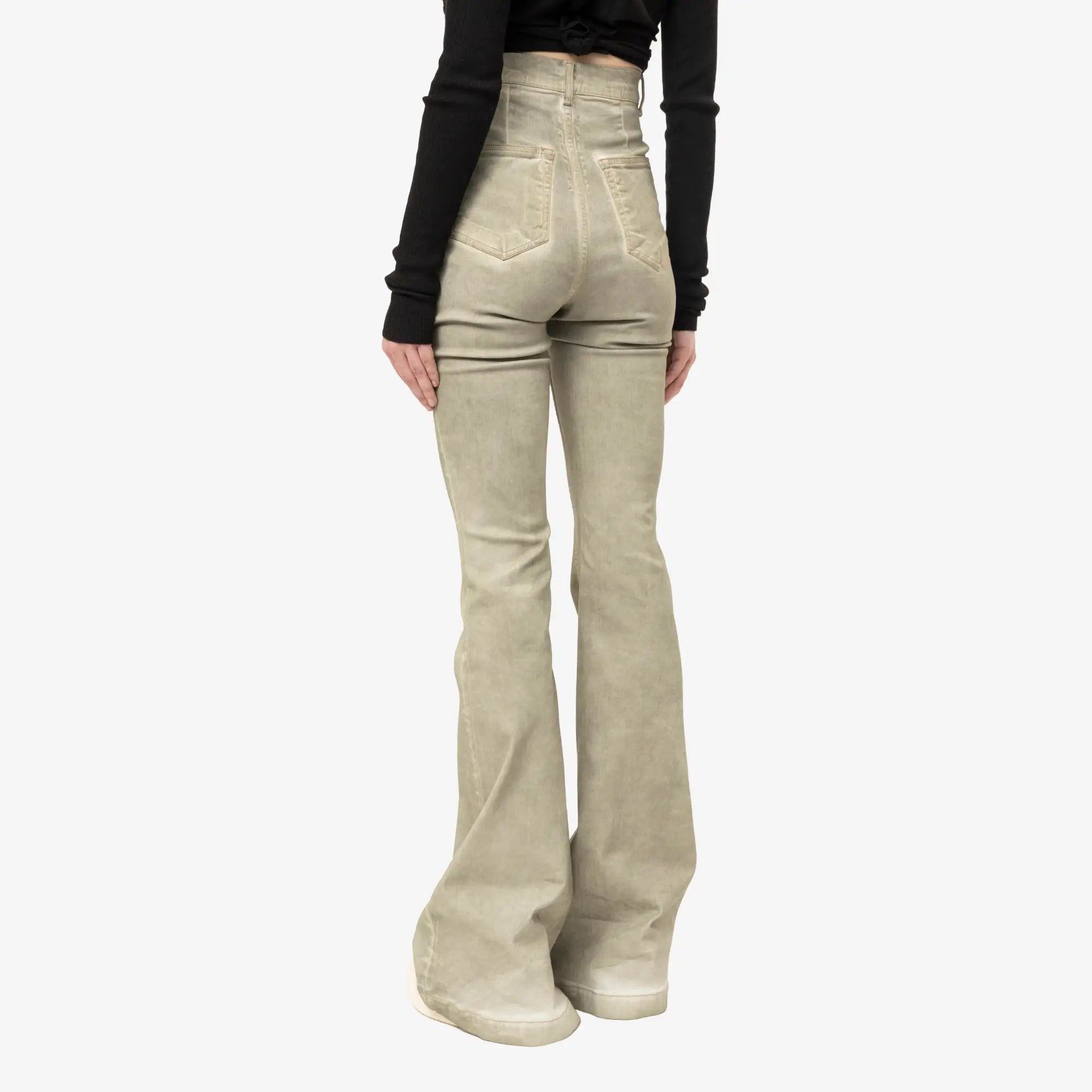 Rick Owens DRKSHDW Womens Bolan Bootcut Jeans Sand - 4