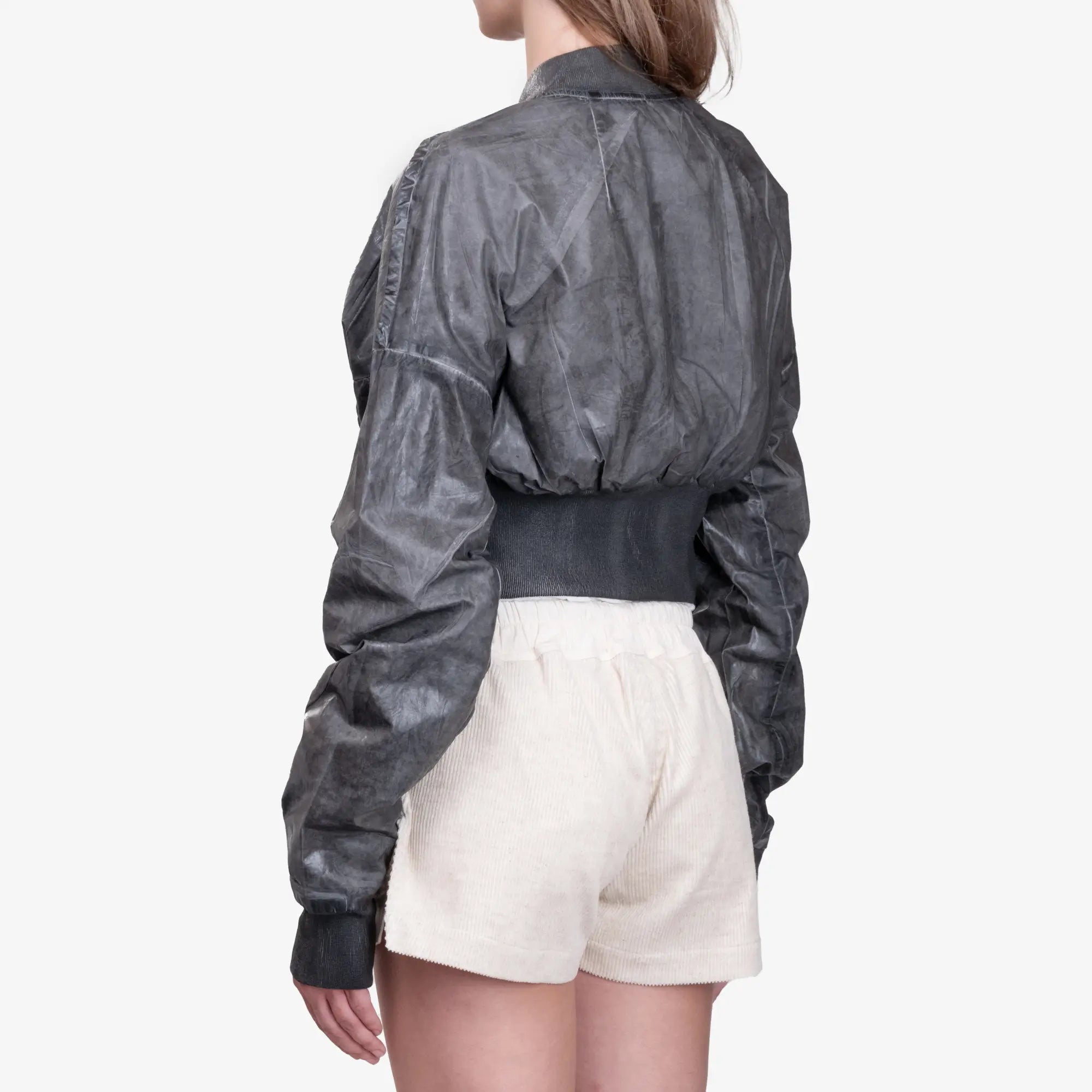 Rick Owens DRKSHDW Womens Cropped Flight Jacket Dark Dust - 4