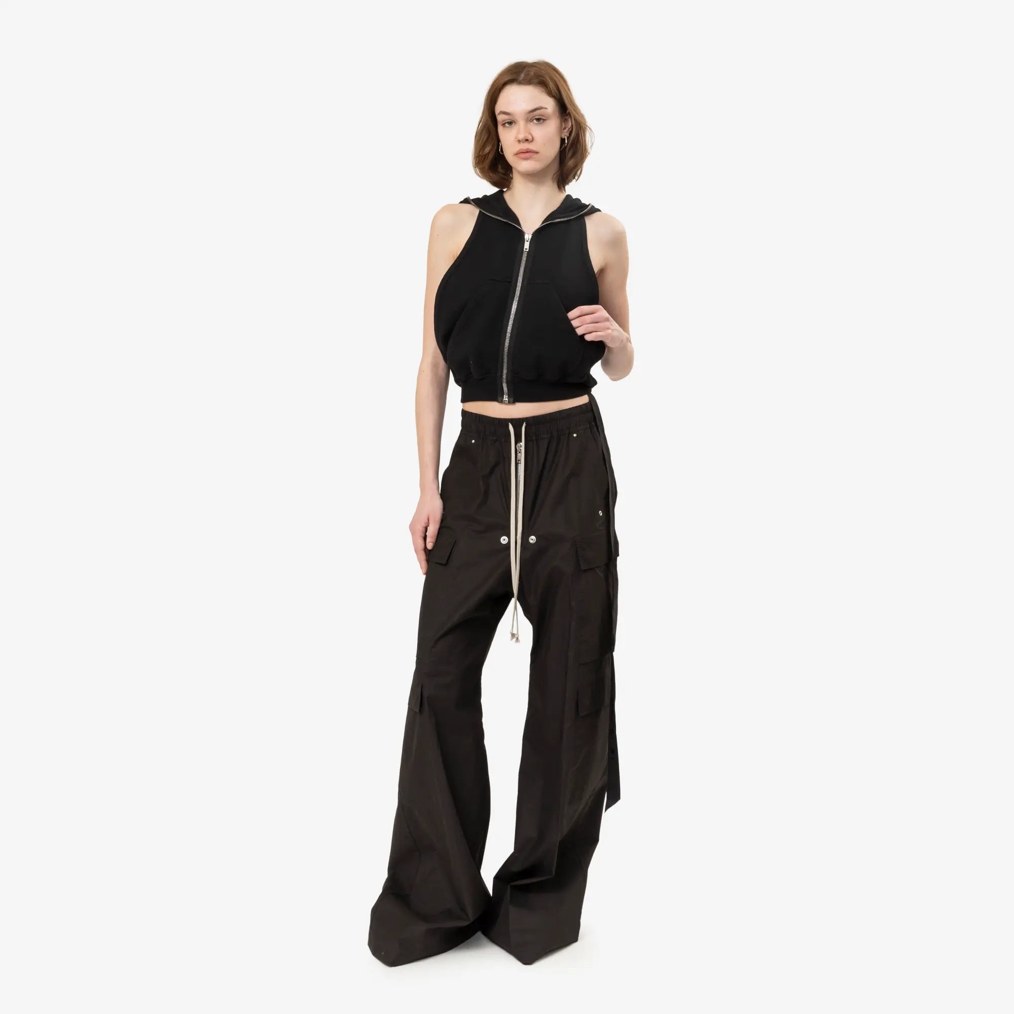 Rick Owens DRKSHDW Womens Cyclops Gimp Sleeveless Hoody Black - 4
