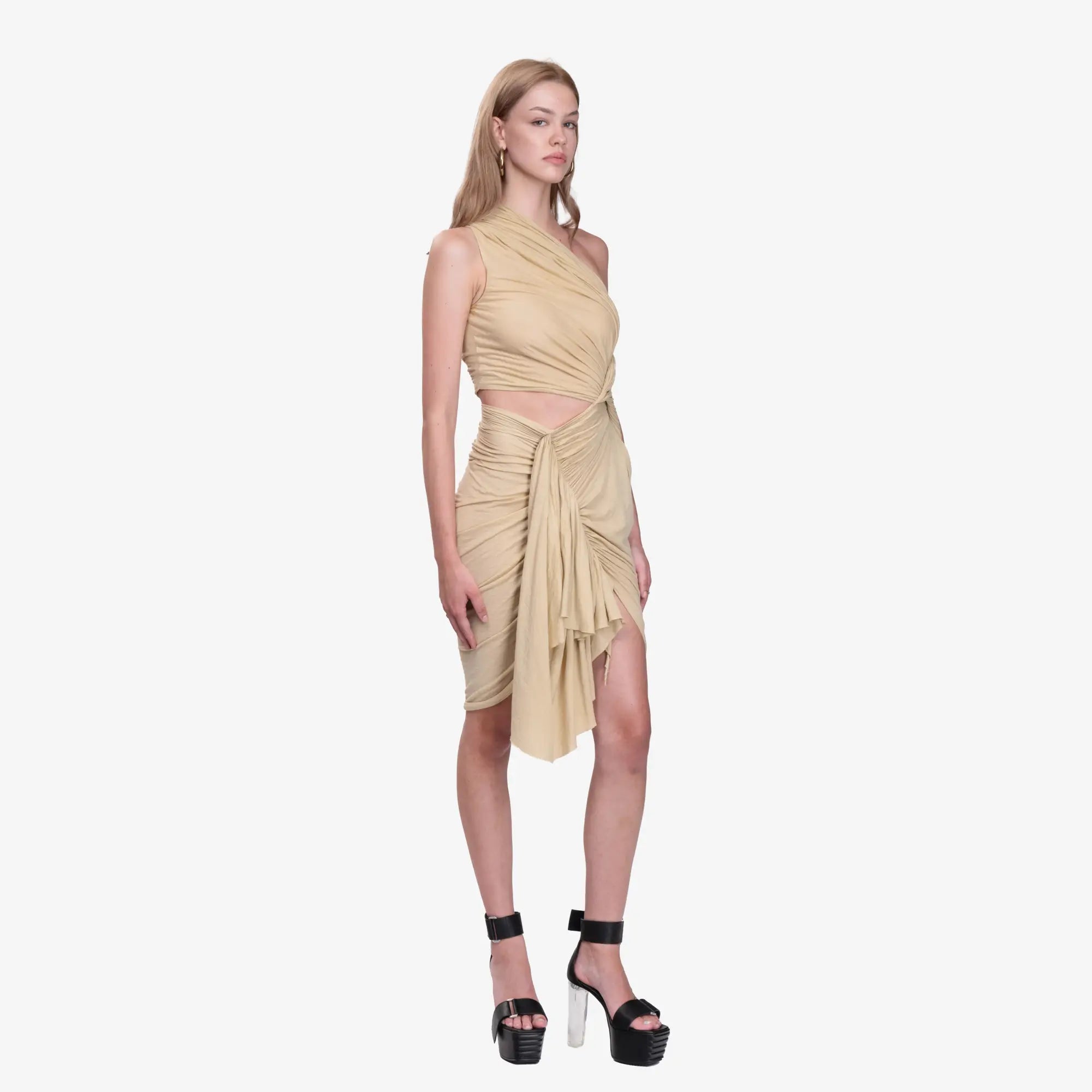 Rick Owens DRKSHDW Womens Fog Dress Parchment - 2