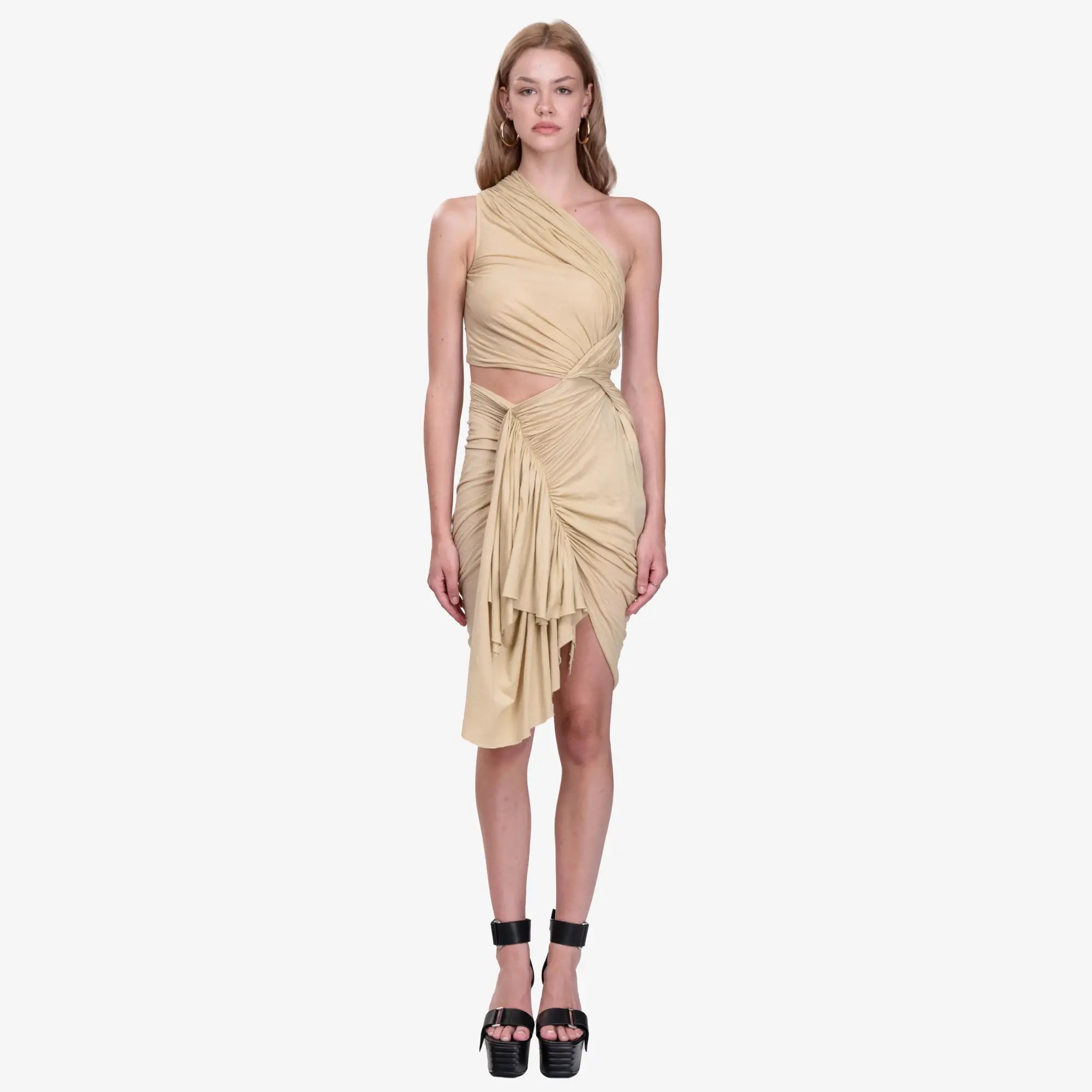 Rick Owens DRKSHDW Womens Fog Dress Parchment - 1