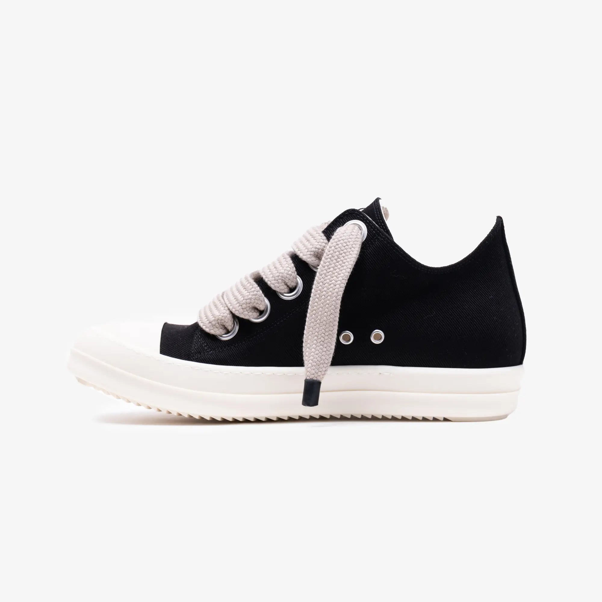 Rick Owens DRKSHDW Womens Jumbolace Low - Top Sneaks Black/Milk/Milk - 4