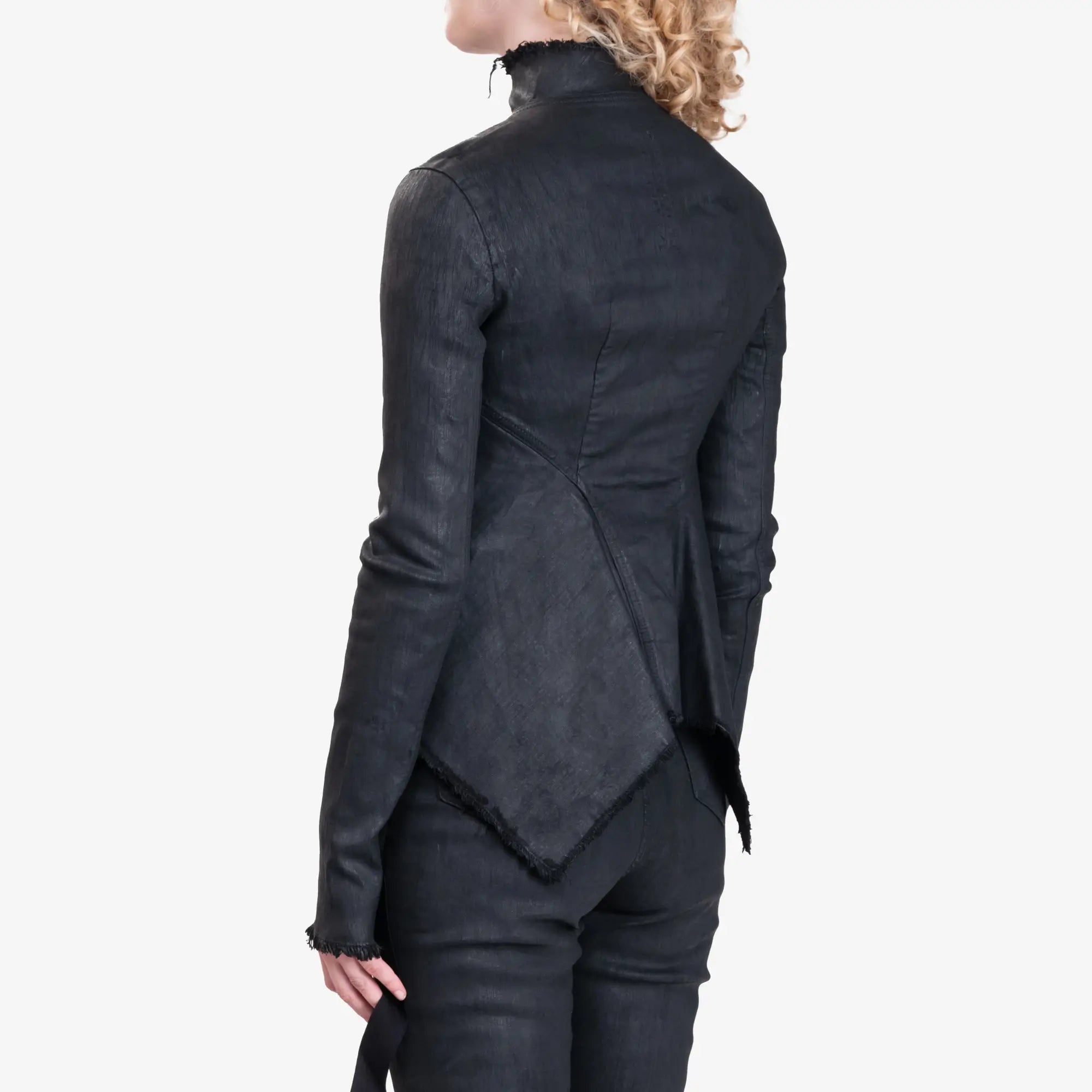 Rick Owens DRKSHDW Womens Naska Gary Jacket Black Wax - 4