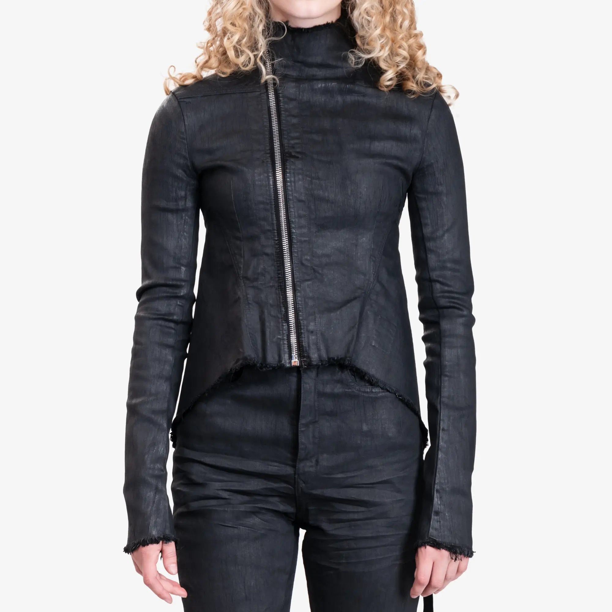 Rick Owens DRKSHDW Womens Naska Gary Jacket Black Wax - 1
