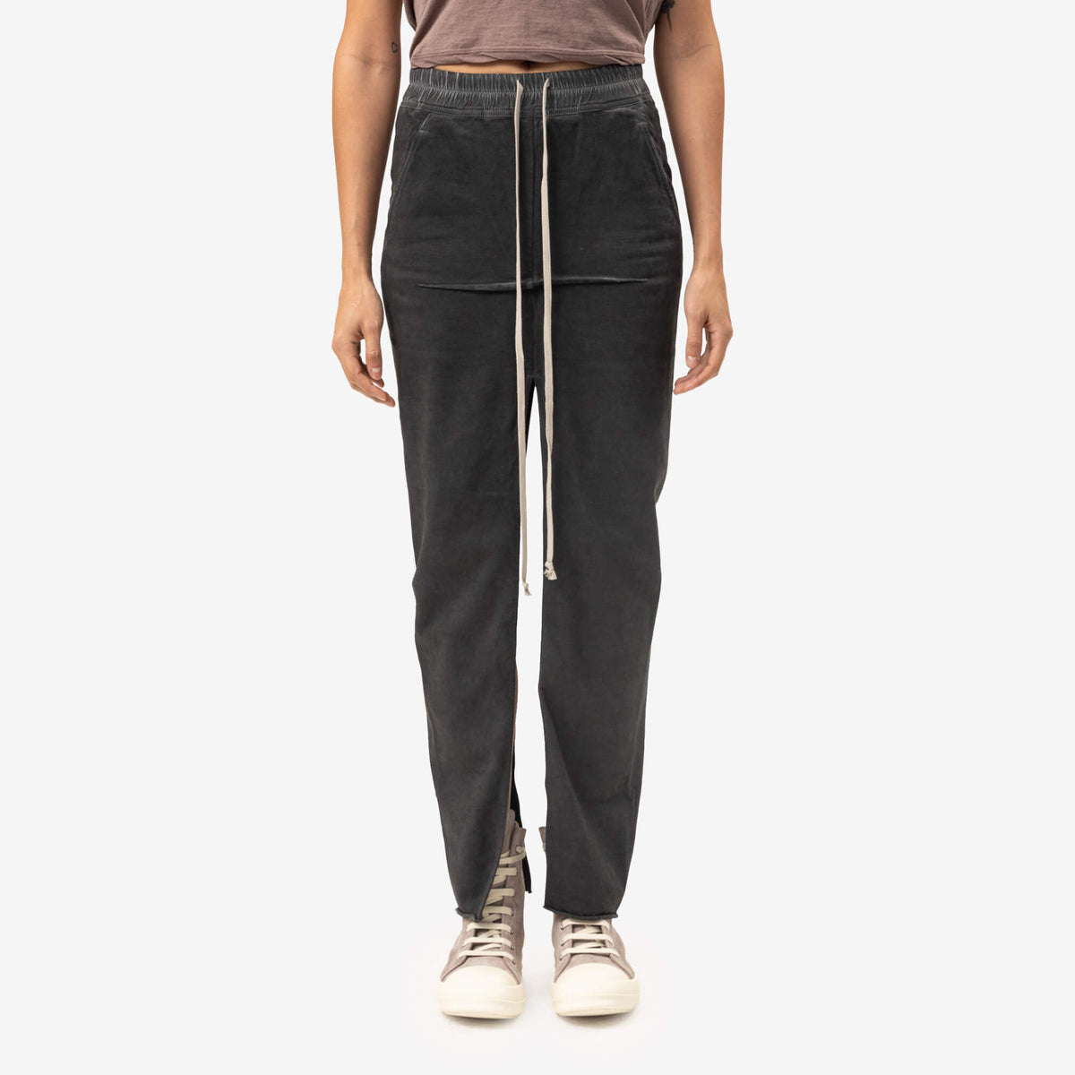 Rick Owens DRKSHDW Womens Pull On Sliced Pillar Skirt Faded Black-1