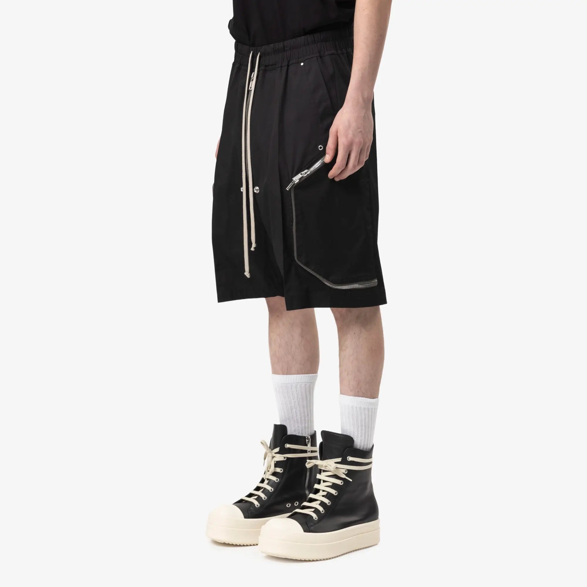 Rick Owens Heizer Bela Shorts Black - 3
