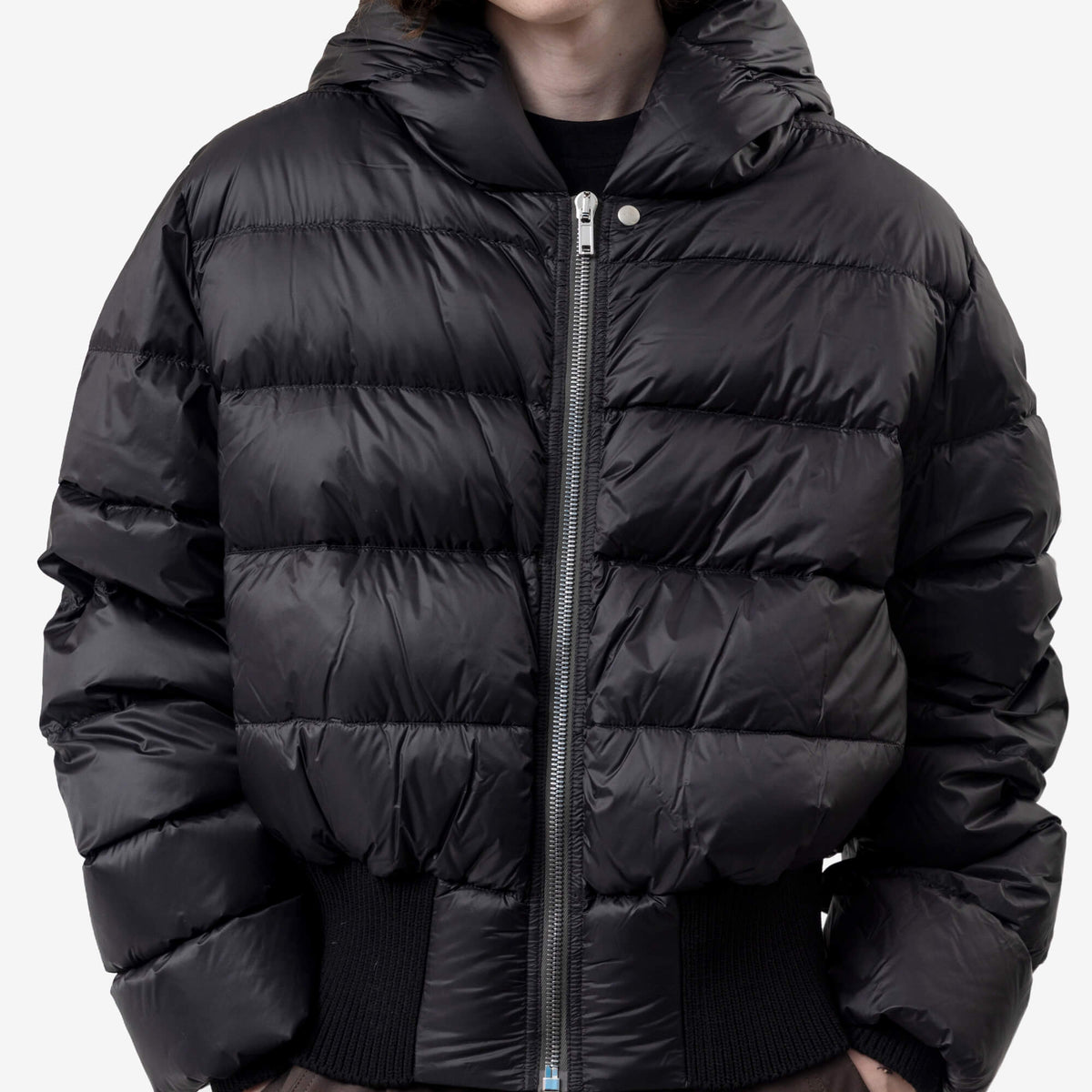Rick Owens Hooded Down Jacket Steel-5
