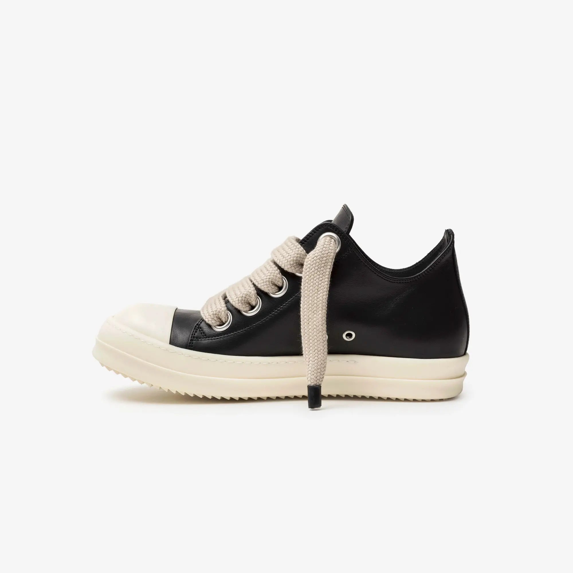 Rick Owens Jumbolace Low - Top Sneaks Black/Milk/Milk - 4