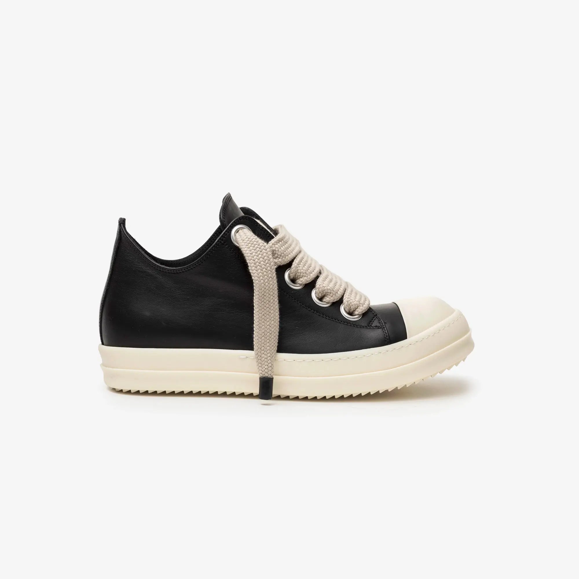 Rick Owens Jumbolace Low - Top Sneaks Black/Milk/Milk - 3