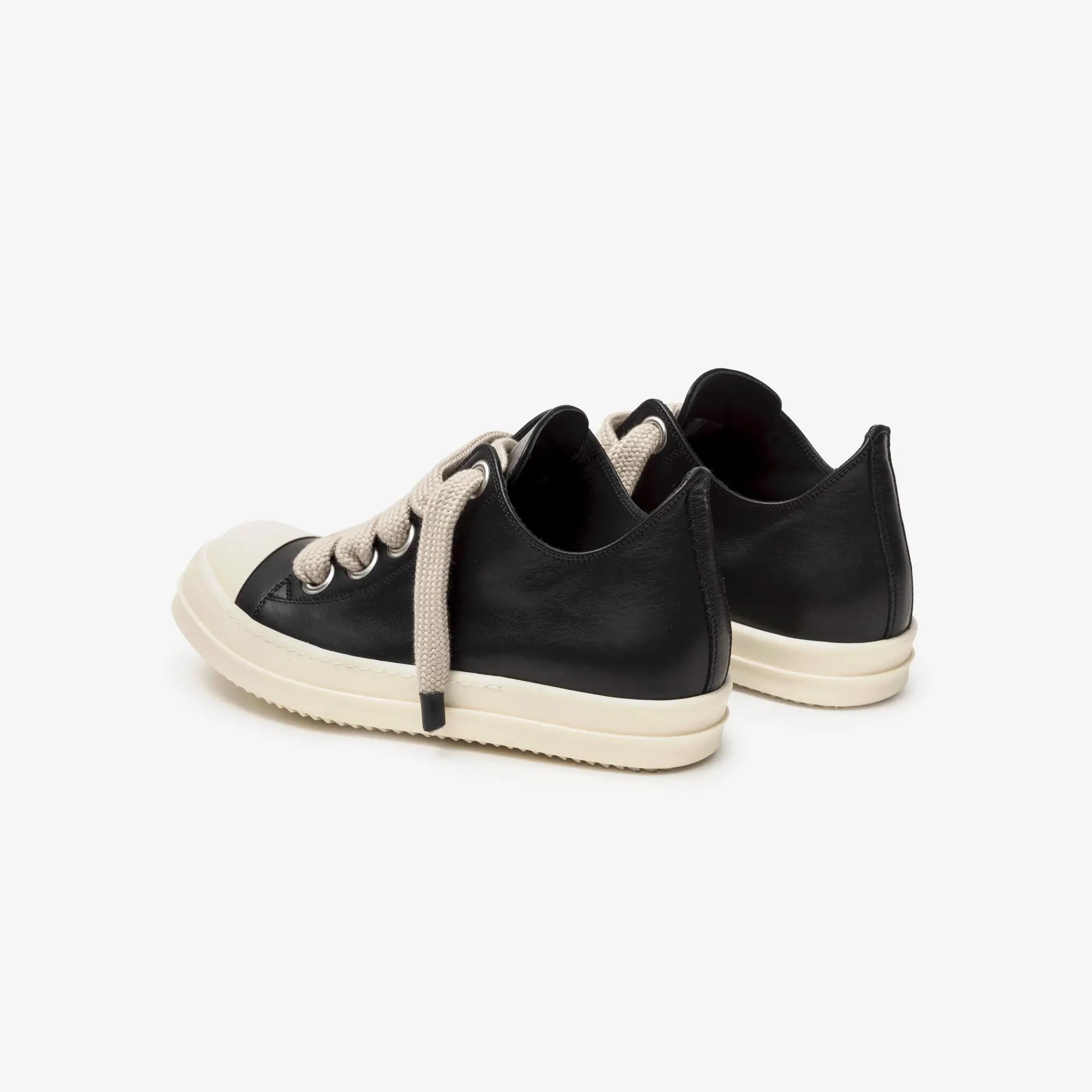 Rick Owens Jumbolace Low - Top Sneaks Black/Milk/Milk - 5