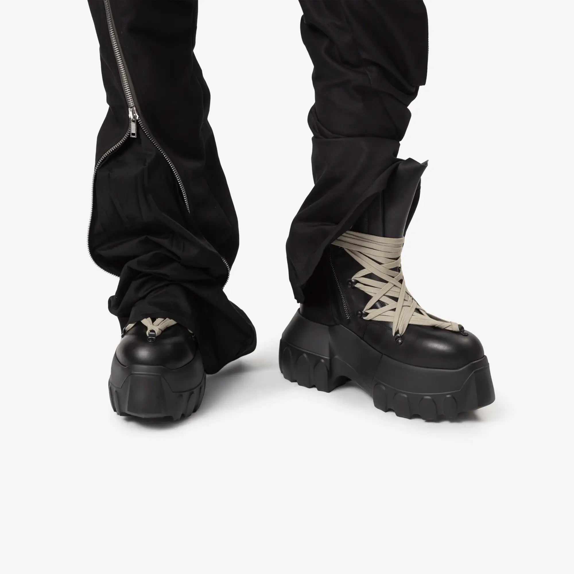 Rick Owens Megalaced Mega Tractor Boots Black - 2