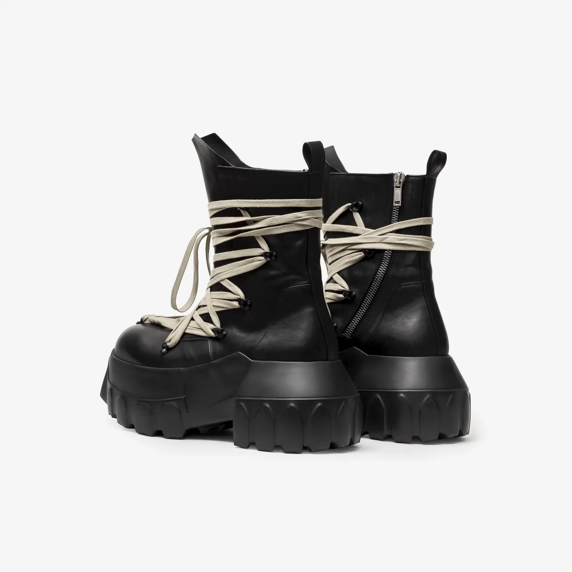Rick Owens Megalaced Mega Tractor Boots Black - 5