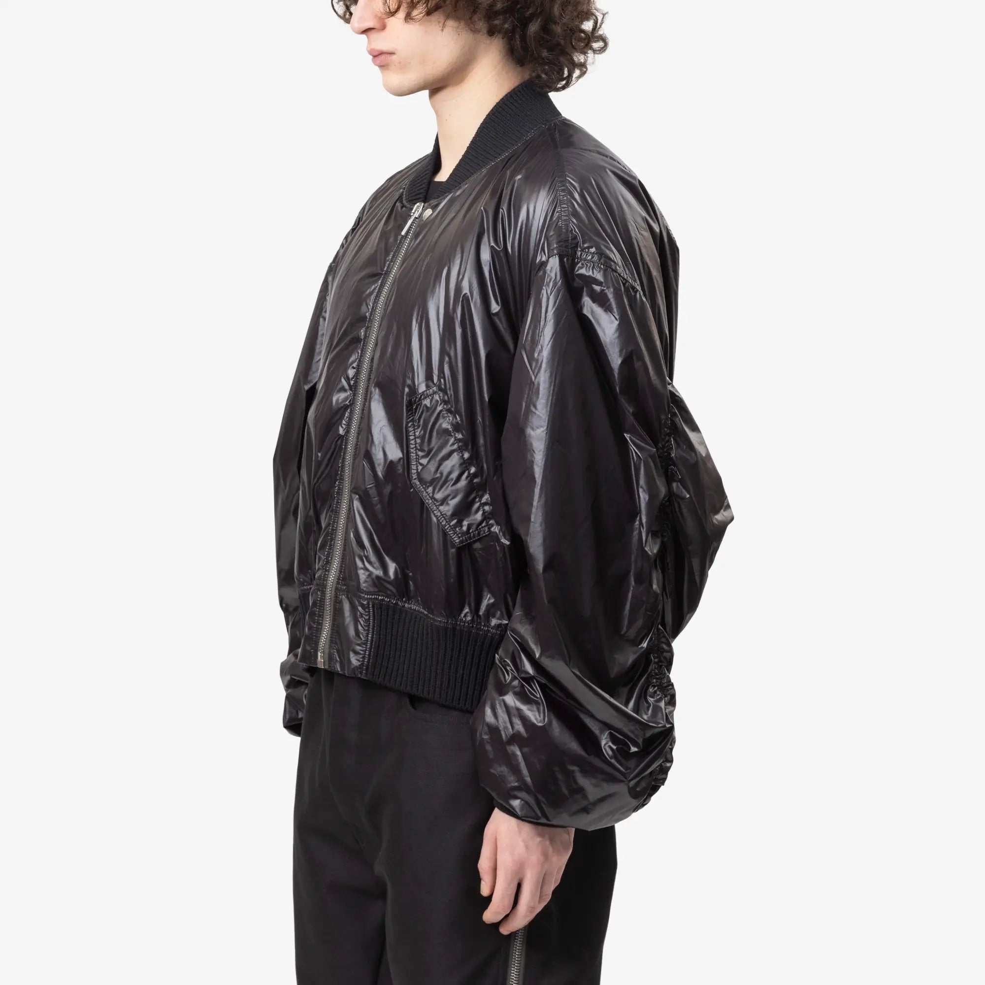 Rick Owens Secchia Flight Bomber Jacket Black - 3