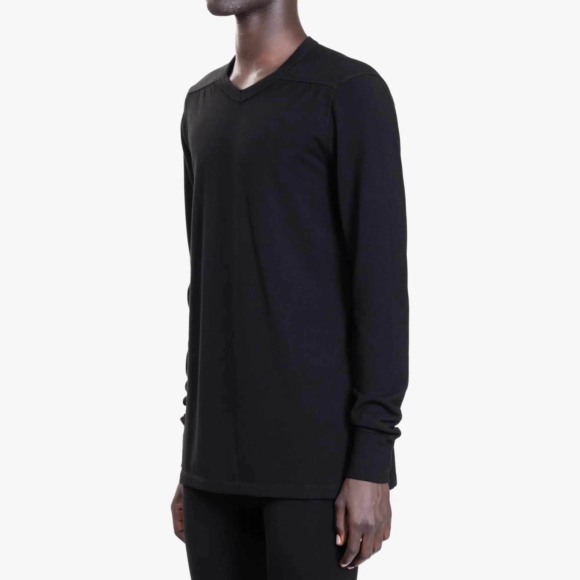 Rick Owens Thermal Long Sleeve T-Shirt Black - 3