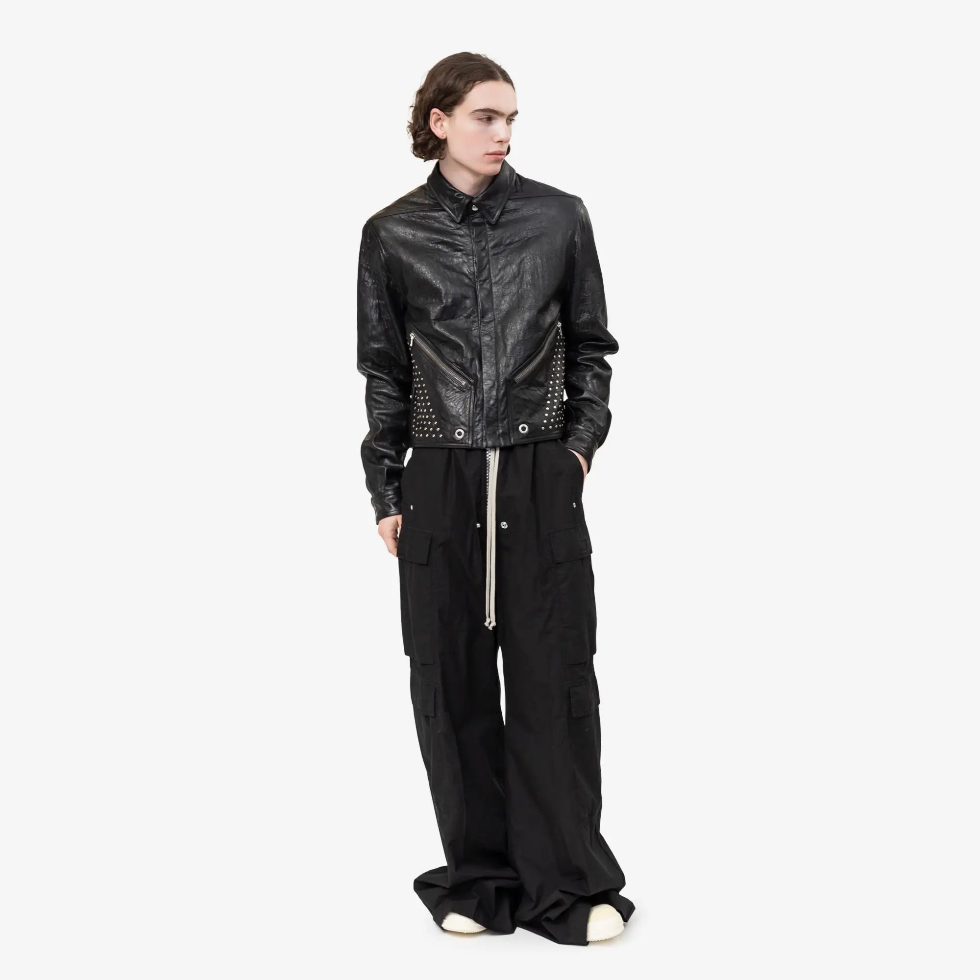 Rick Owens Tour Alice Leather Shirt Black - 2