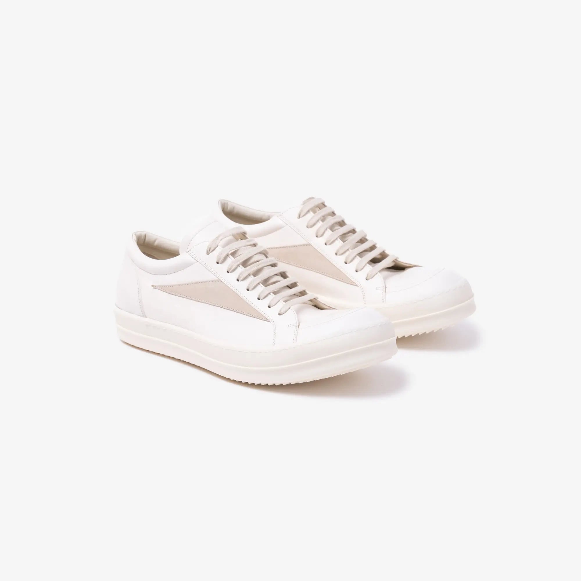 Rick Owens Vintage Leather Sneaks Milk/Milk/Milk - 1