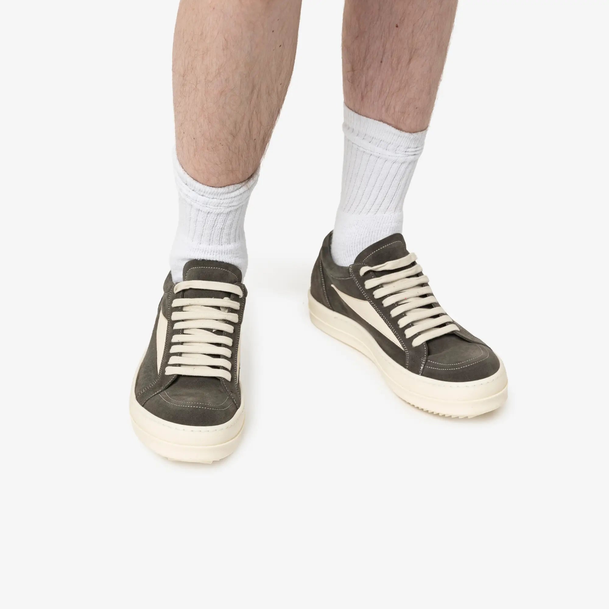 Rick Owens Vintage Sneaks Euca/Milk/Milk - 2