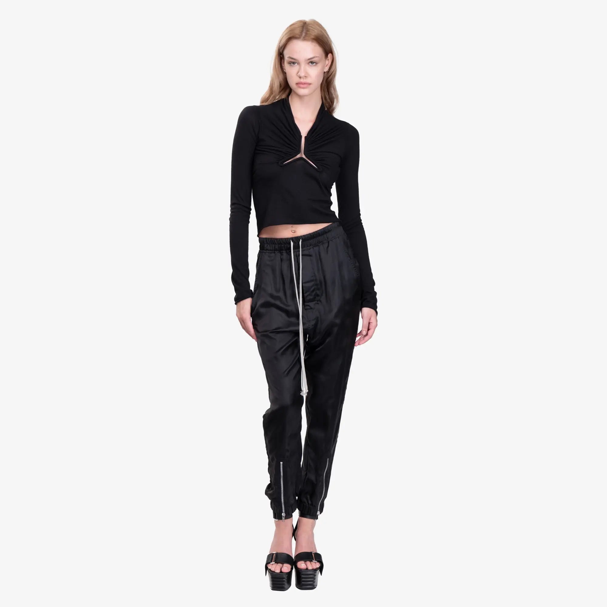 Rick Owens Womens Allanah Long Sleeve Top Black - 2