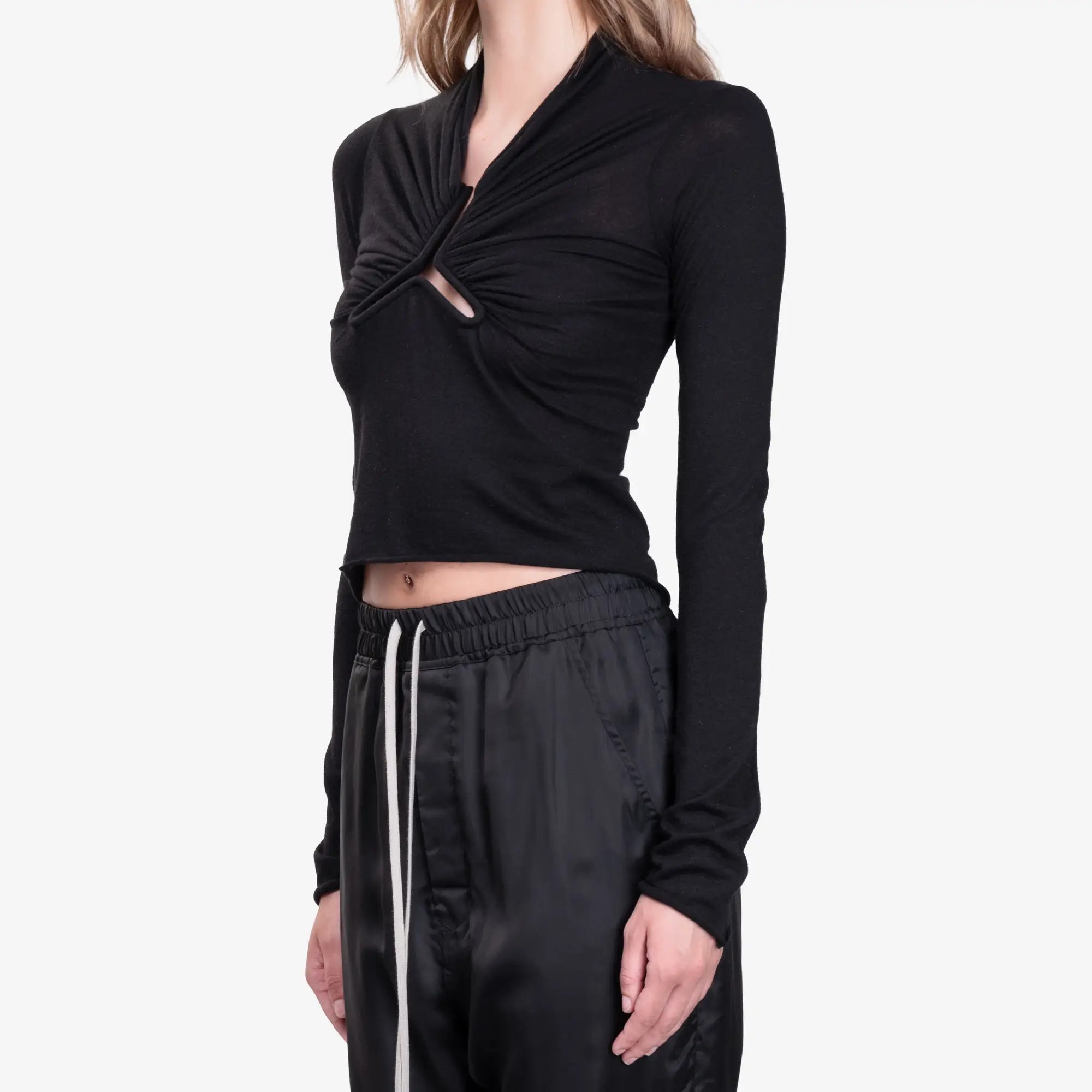 Rick Owens Womens Allanah Long Sleeve Top Black - 3