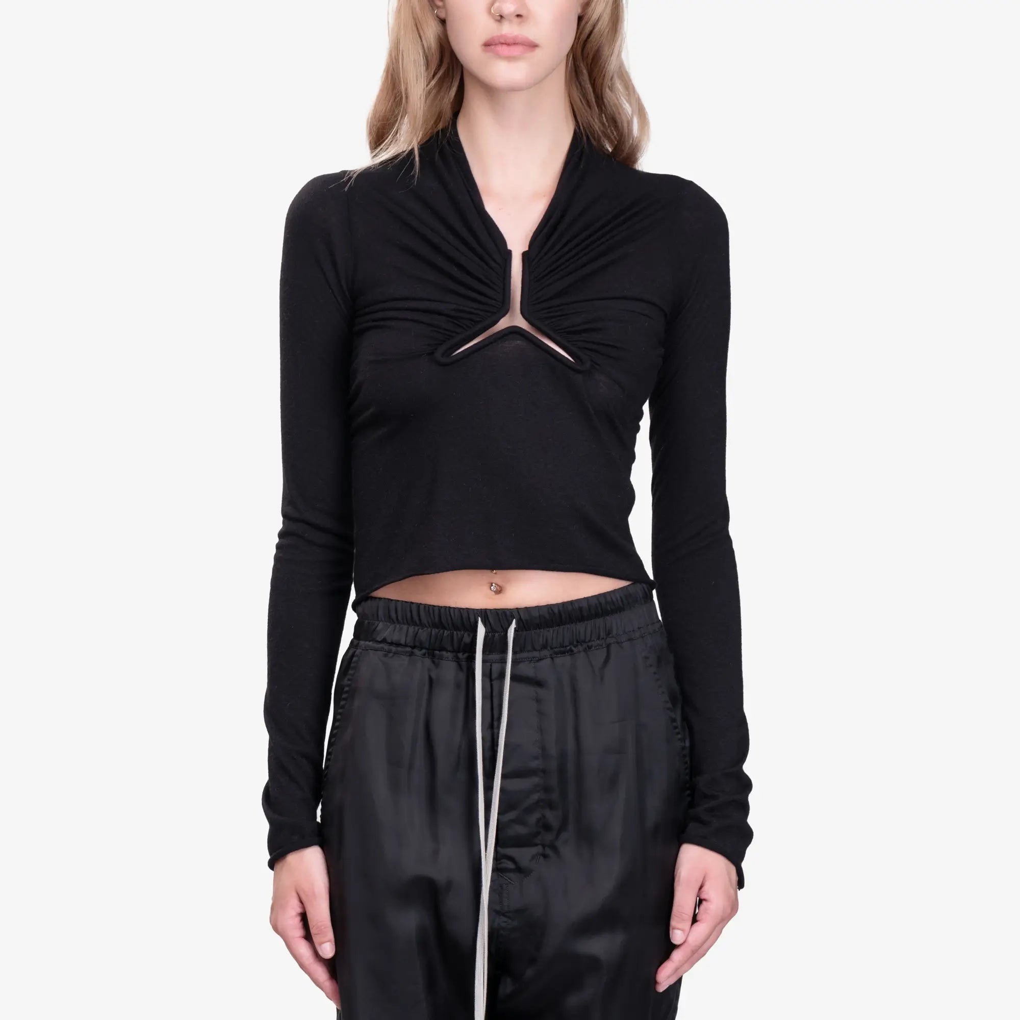 Rick Owens Womens Allanah Long Sleeve Top Black - 1