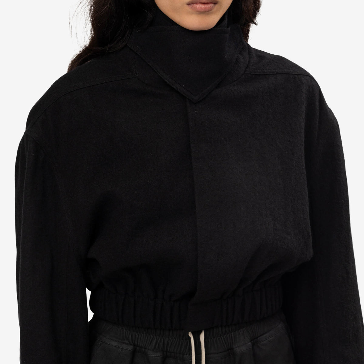 Rick Owens Womens Collared Mac Shirt Black-5