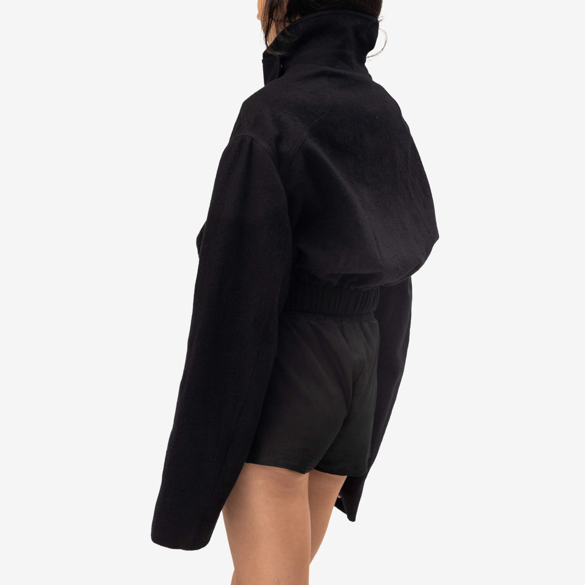 Rick Owens Womens Collared Mac Shirt Black-4