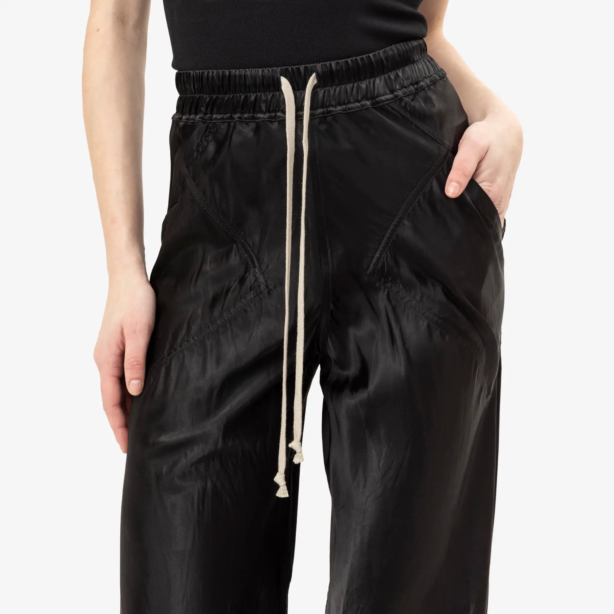Rick Owens Womens Drawstring Bias Pants Black - 5