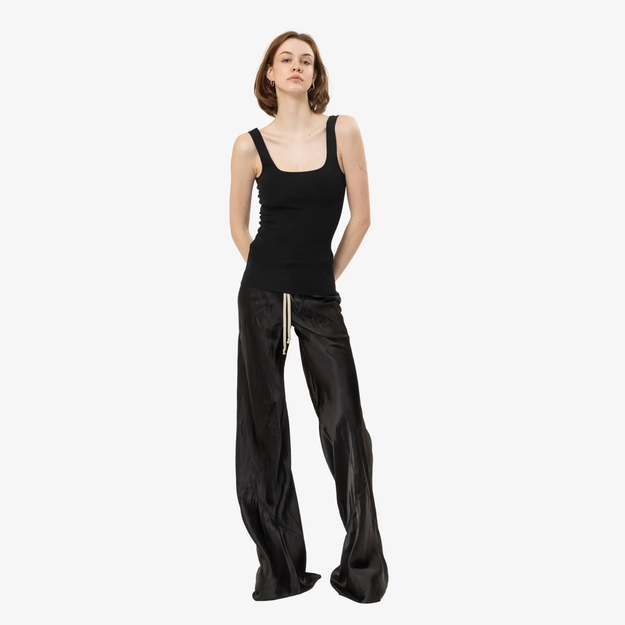 Rick Owens Womens Drawstring Bias Pants Black - 2