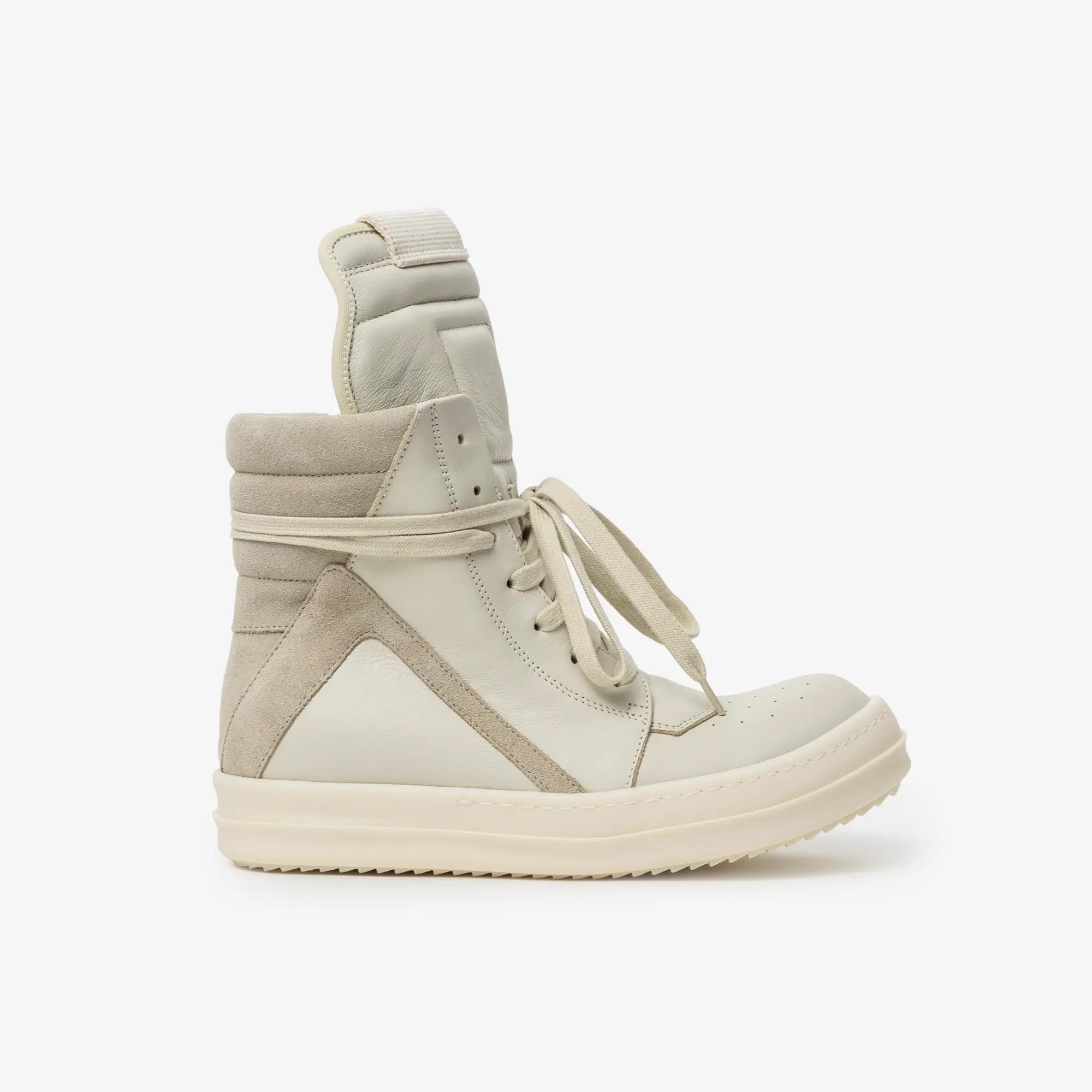 Rick Owens Womens Geobasket Sneakers Dirty Milk/Pearl/Milk - 3