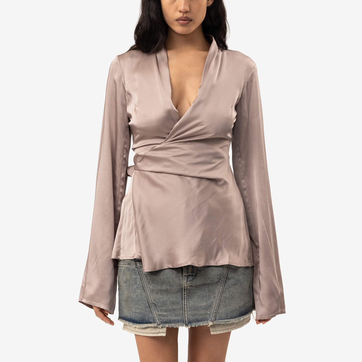 Rick Owens Womens Laura LS Top Rose-1