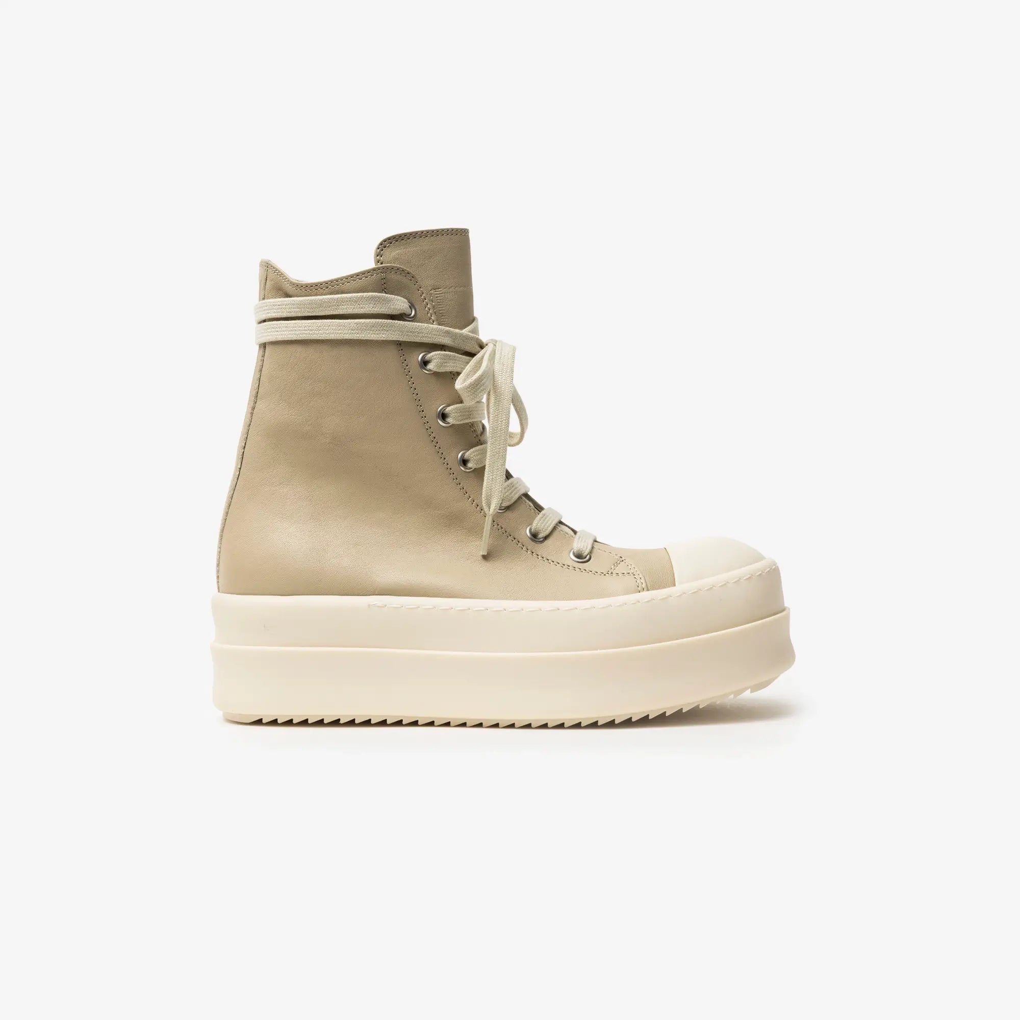 Rick Owens Womens Mega Bumper High - Top Sneaks Sand/Milk/Milk - 3