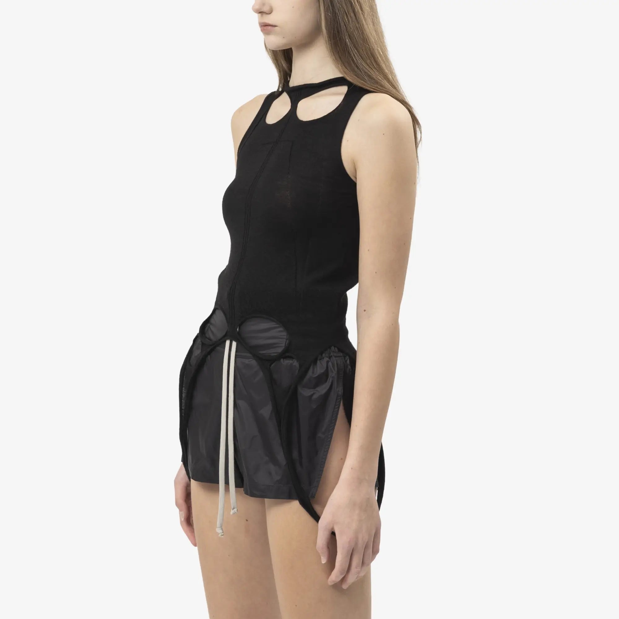 Rick Owens Womens Slashed Sleeveless Sweater Black - 3