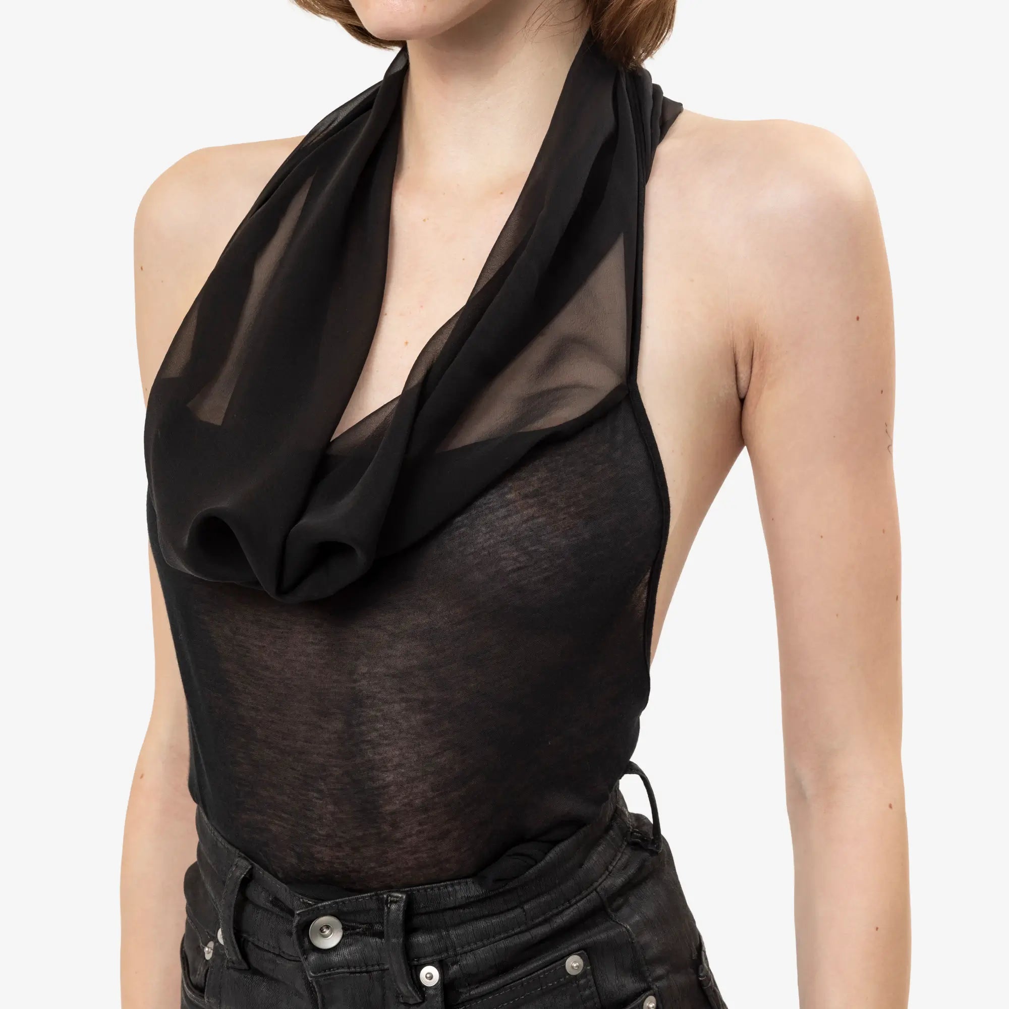 Rick Owens Womens Sunburn Halter Top Black - 5