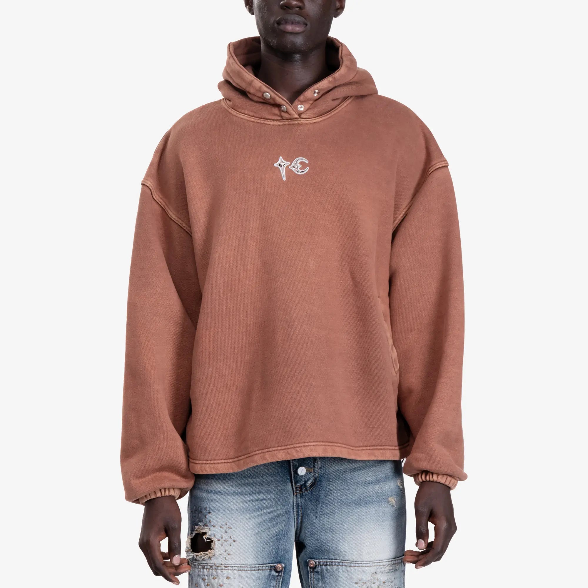 Thug Club Devil Peace Patch Hoody Brown - 1