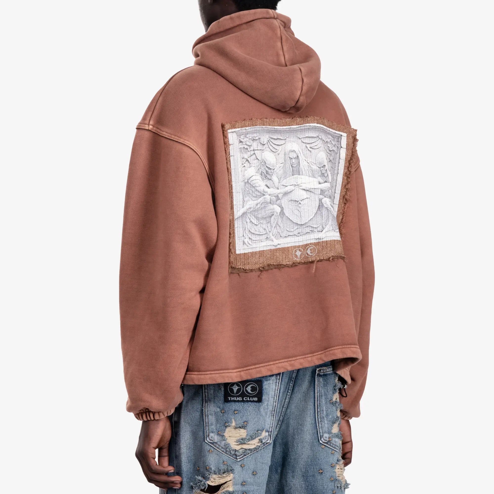 Thug Club Devil Peace Patch Hoody Brown - 4