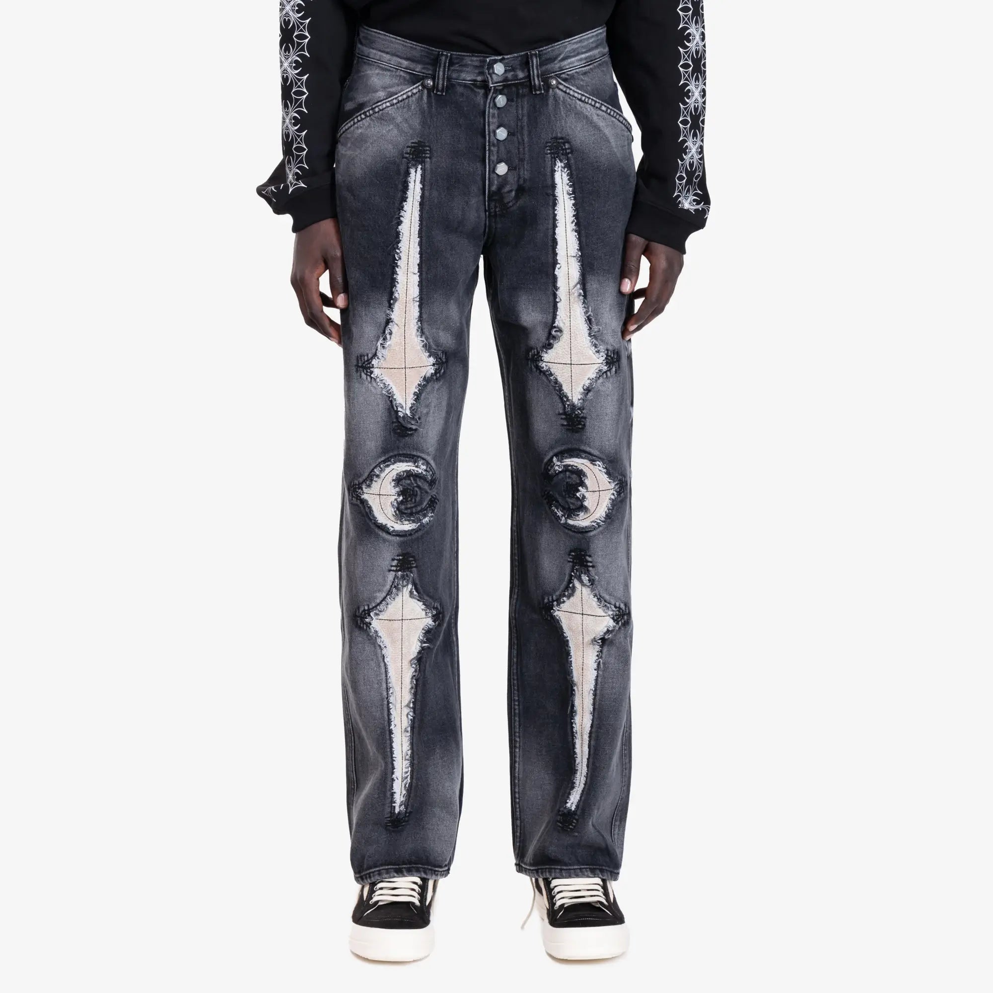 Thug Club TC Bone Leather Jeans Black - 1