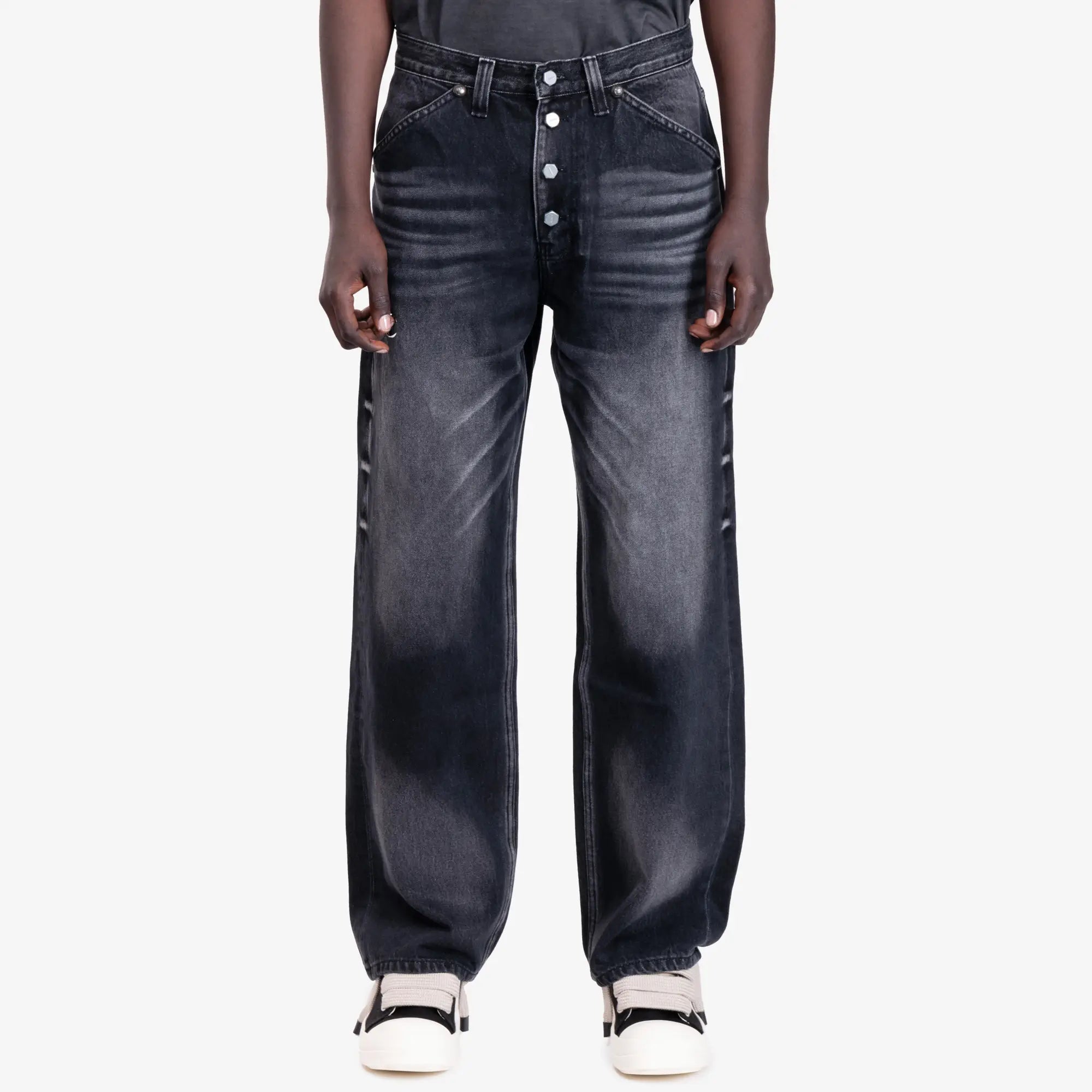 Thug Club TC Leather Back Pocket Jeans Black - 1