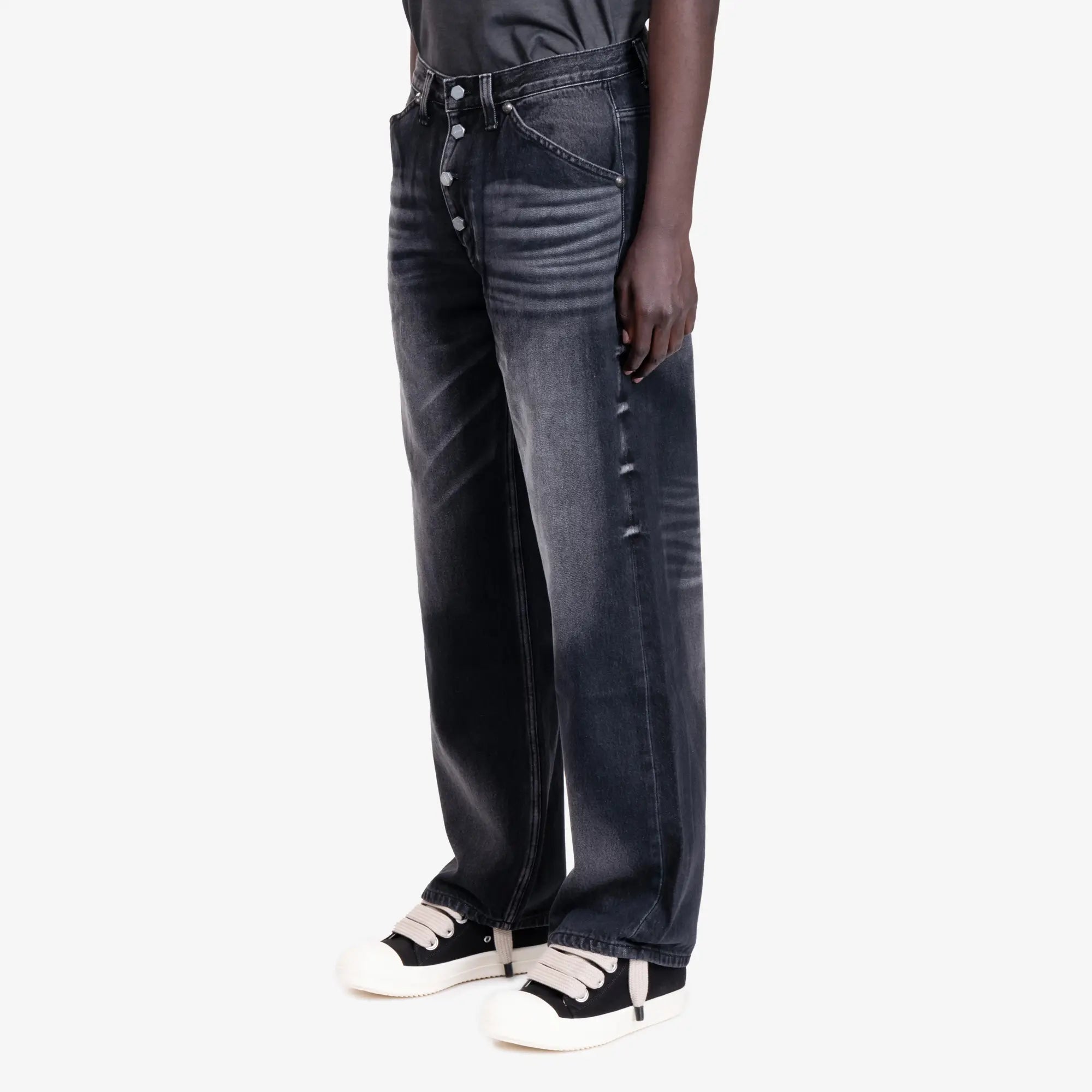 Thug Club TC Leather Back Pocket Jeans Black - 3